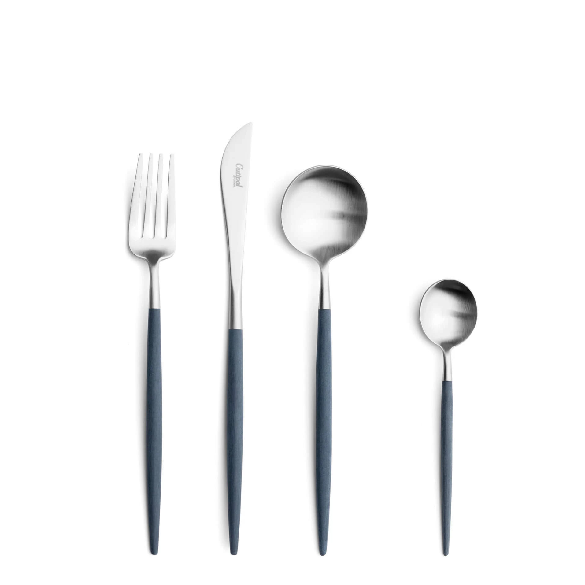 Cutipol Cutlery Goa Blue with dessert fork, dessert knife, dessert spoon and tea-coffee spoon