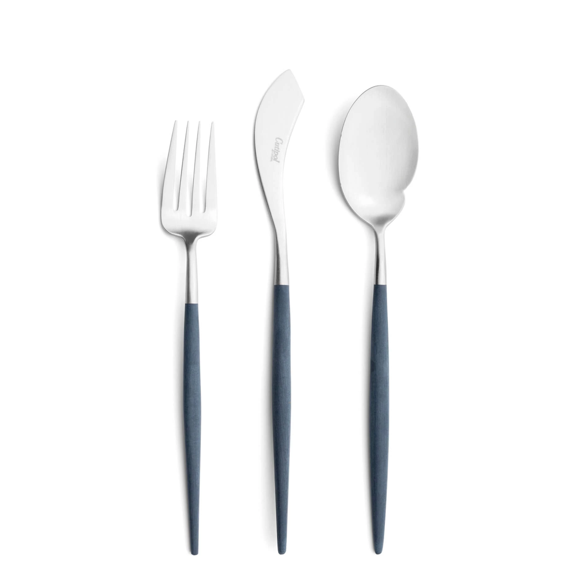 Cutipol Cutlery Goa Blue with fish fork, fish knife and gourmet spoon