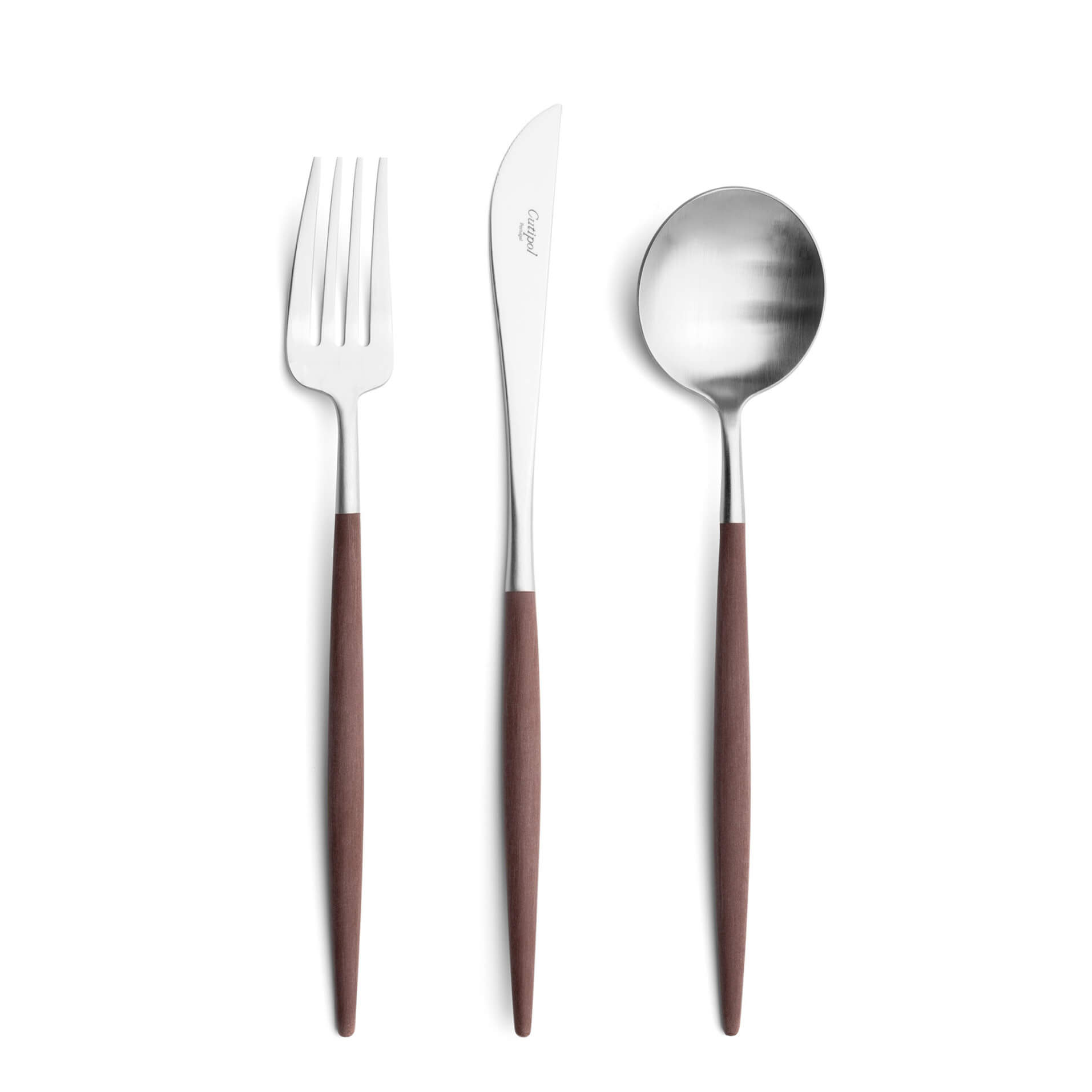 Cutipol Cutlery Goa Brown with dinner fork, dinner knife, table spoon