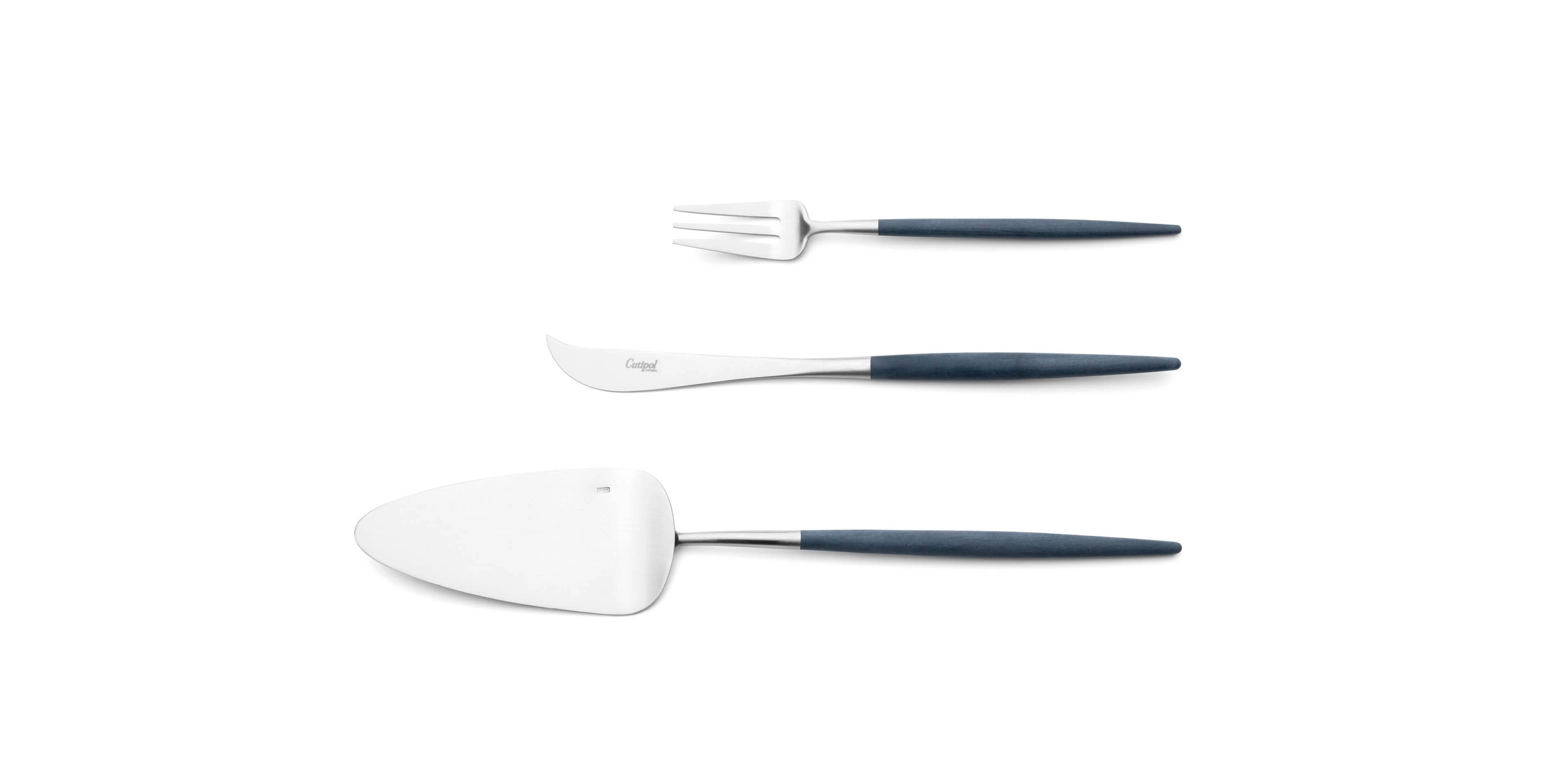 Pie server, cheese knife and pastry fork Cutipol Goa Blue