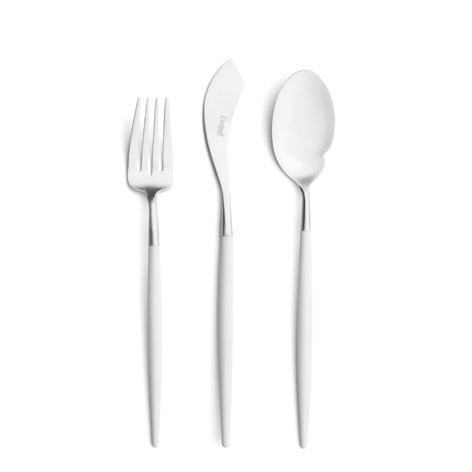 Cutipol Cutlery Goa White with fish fork, fish knife and gourmet spoon
