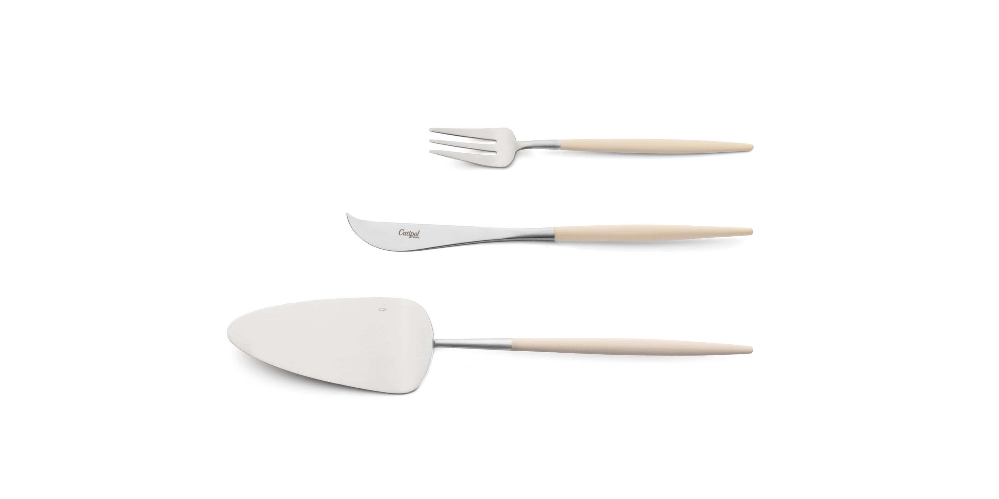 Pie server, cheese knife and pastry fork Cutipol Goa Ivory