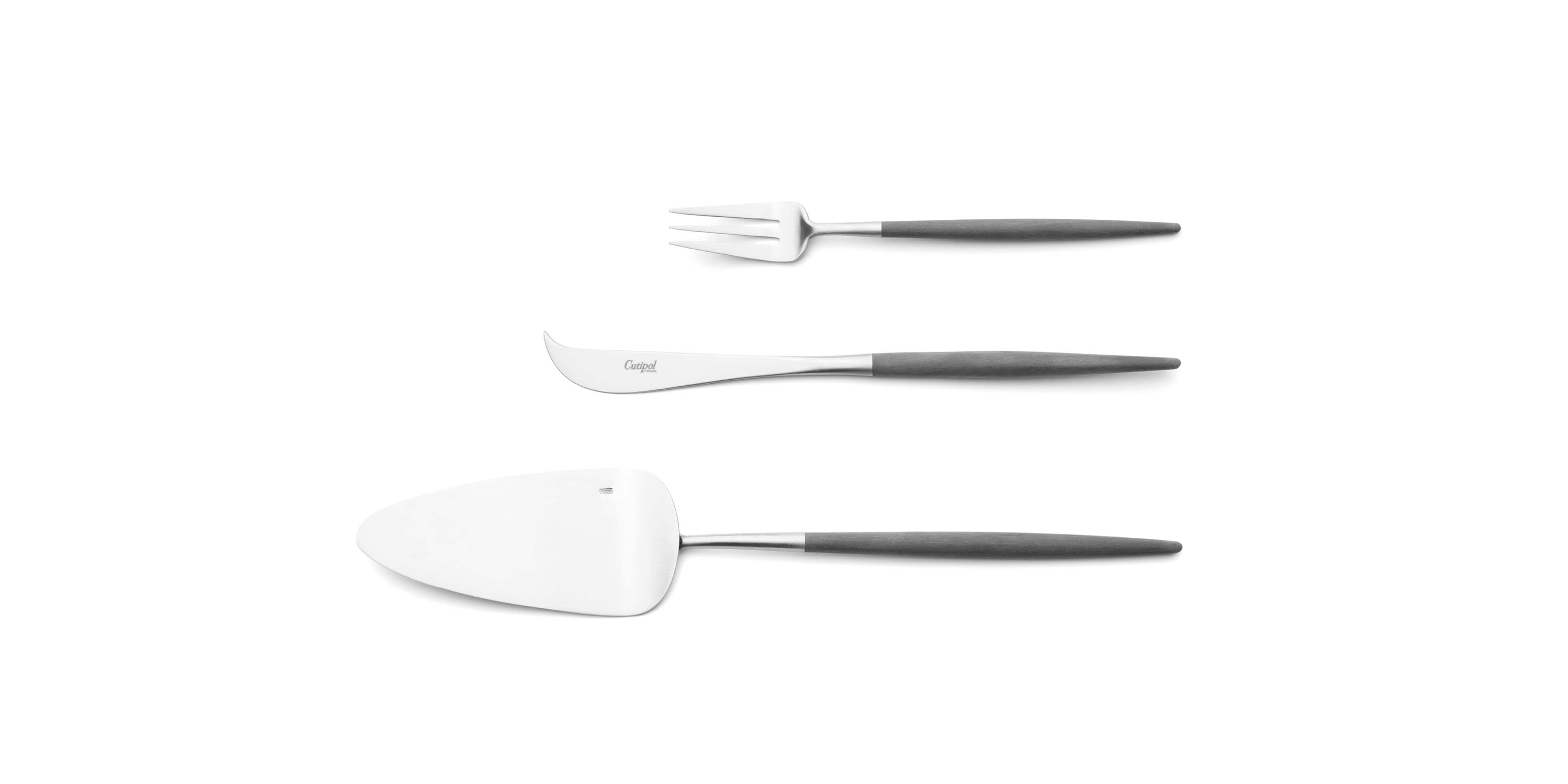 Pie server, cheese knife and pastry fork Cutipol Goa Grey