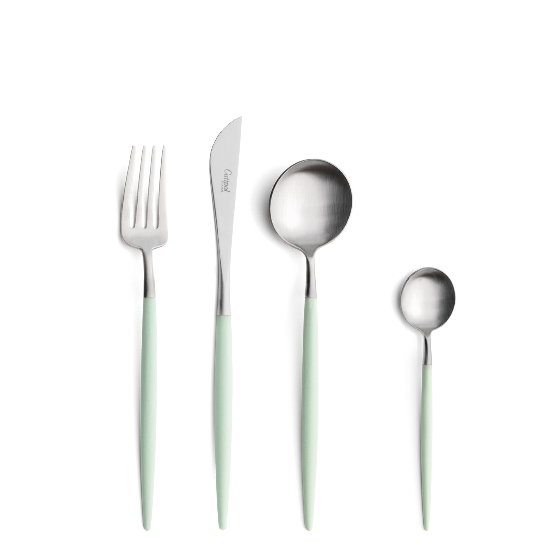 Cutipol Cutlery Goa Celadon with dessert fork, dessert knife, dessert spoon and tea-coffee spoon