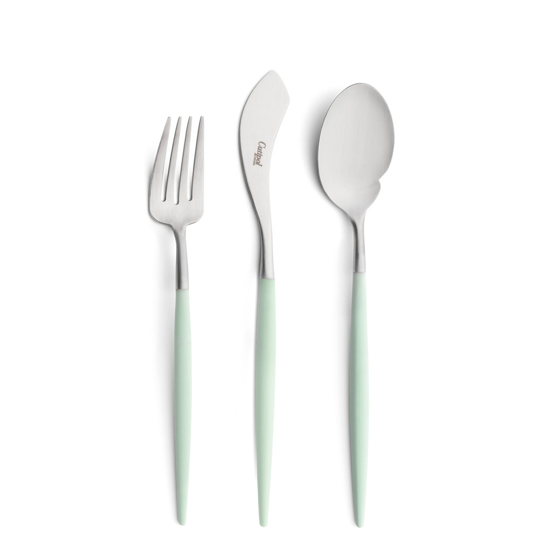 Cutipol Cutlery Goa Celadon with fish fork, fish knife and gourmet spoon