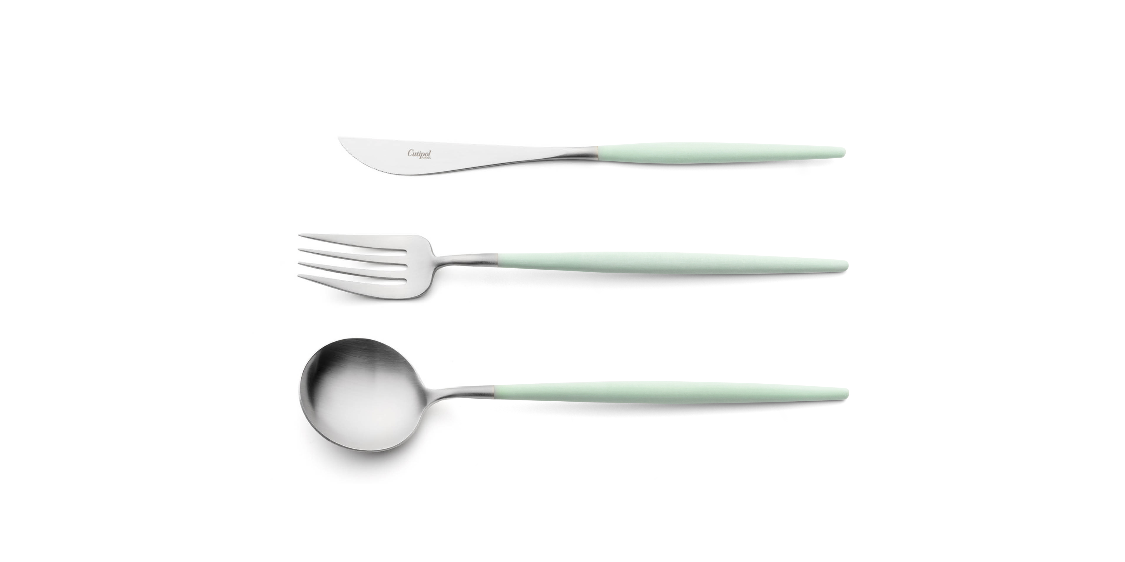 Serving spoon, serving fork and serving knife Cutipol Goa Celadon