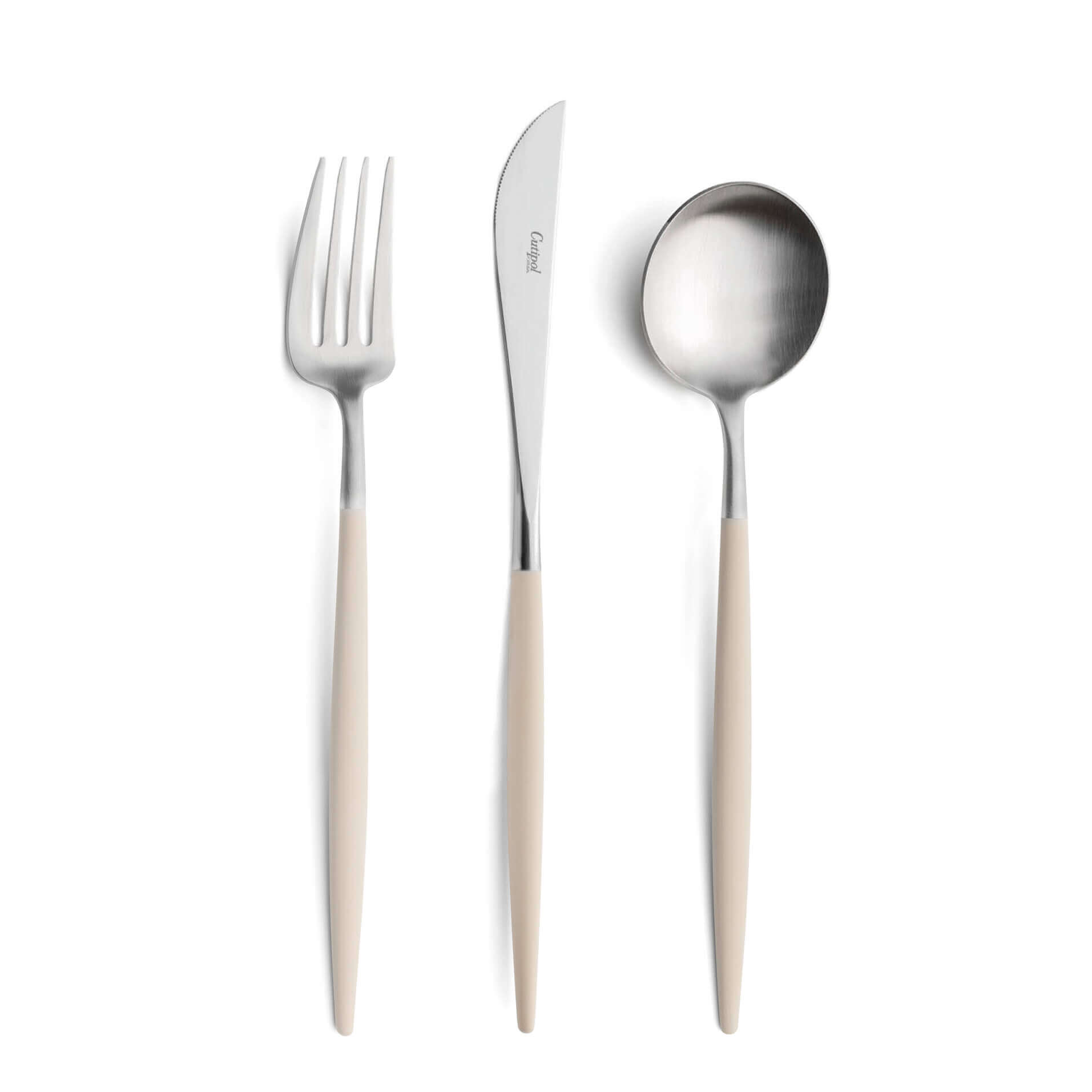 Cutipol Cutlery Goa Ivory with dinner fork, dinner knife, table spoon
