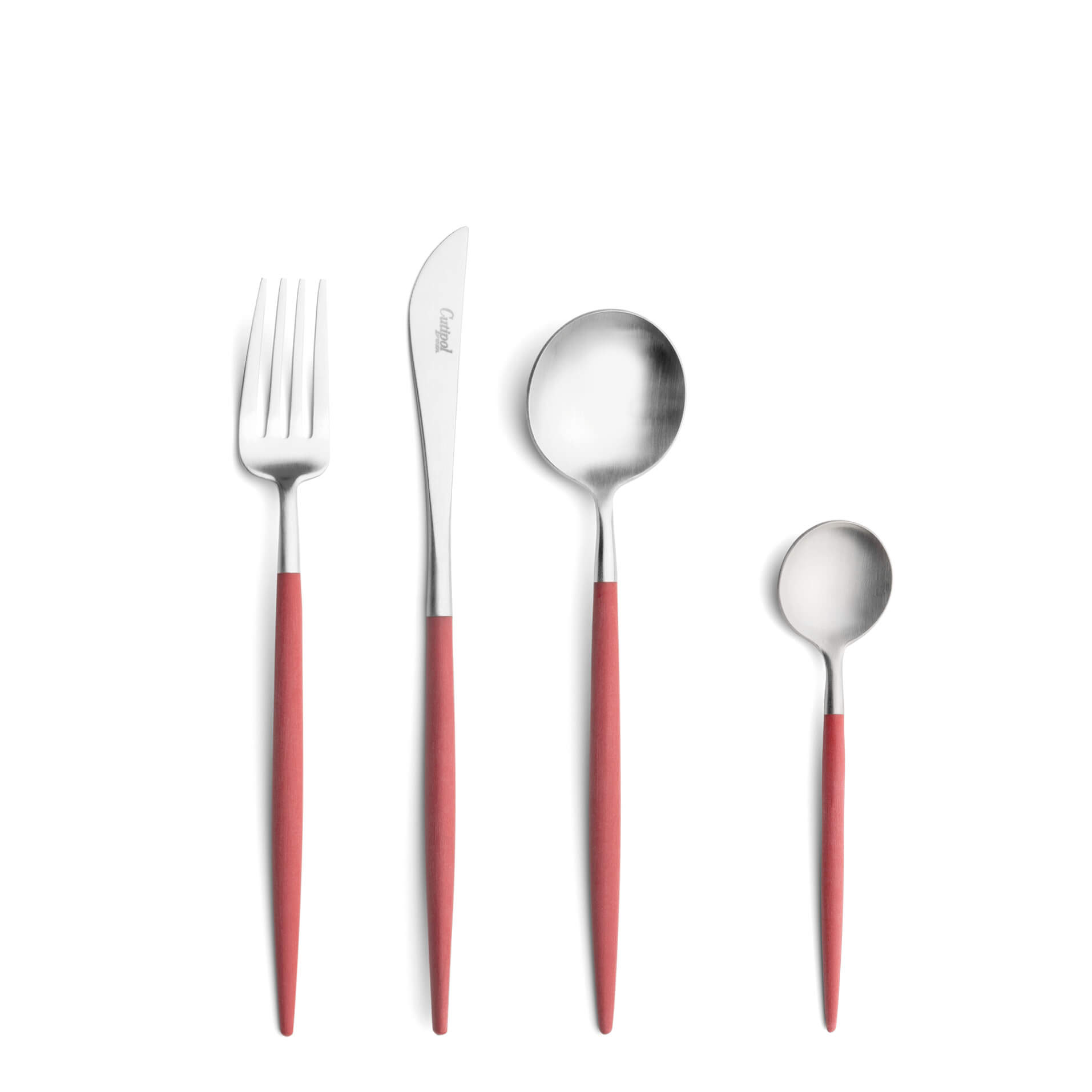 Cutipol Cutlery Goa Red with dessert fork, dessert knife, dessert spoon and tea-coffee spoon