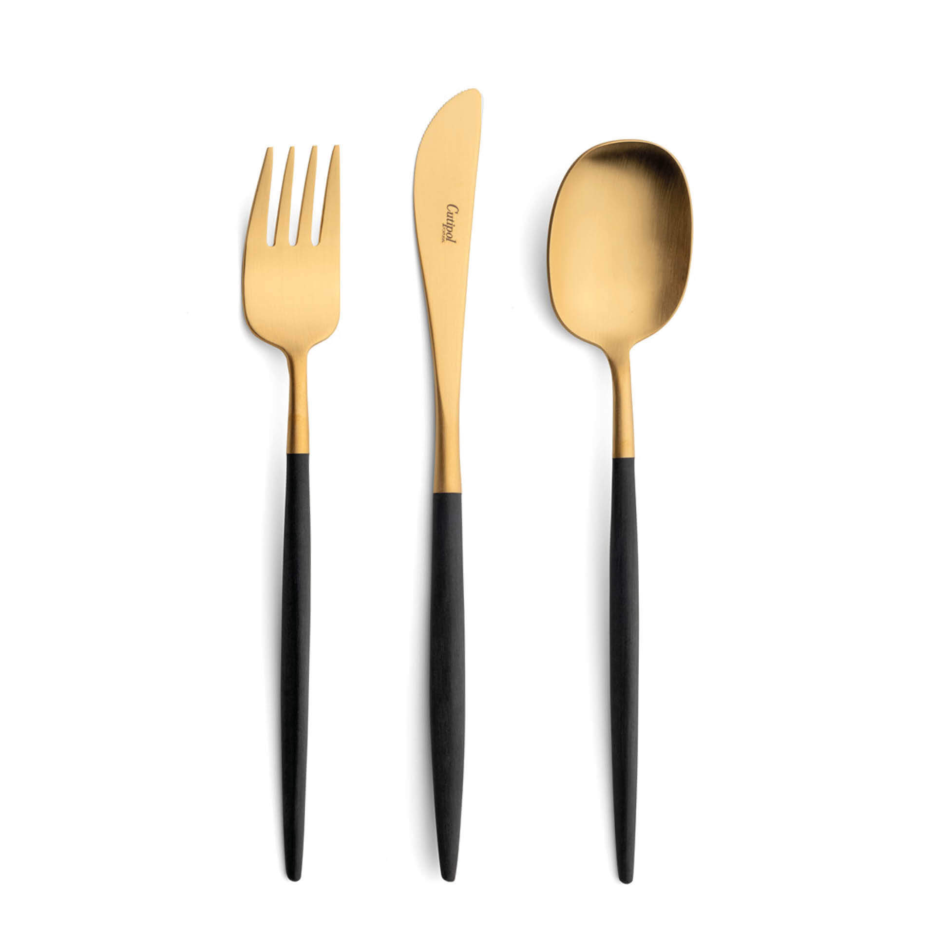 Cutipol Cutlery Nau Gold with dinner fork, dinner knife, table spoon