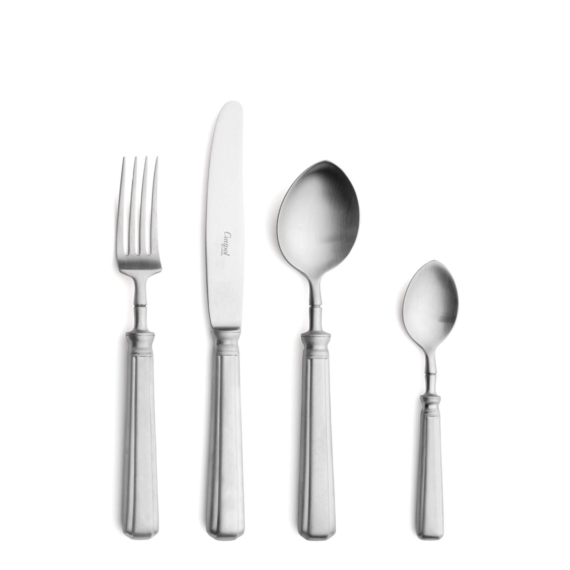 Cutipol Cutlery Piccadilly Matte with dessert fork, dessert knife, dessert spoon and tea-coffee spoon