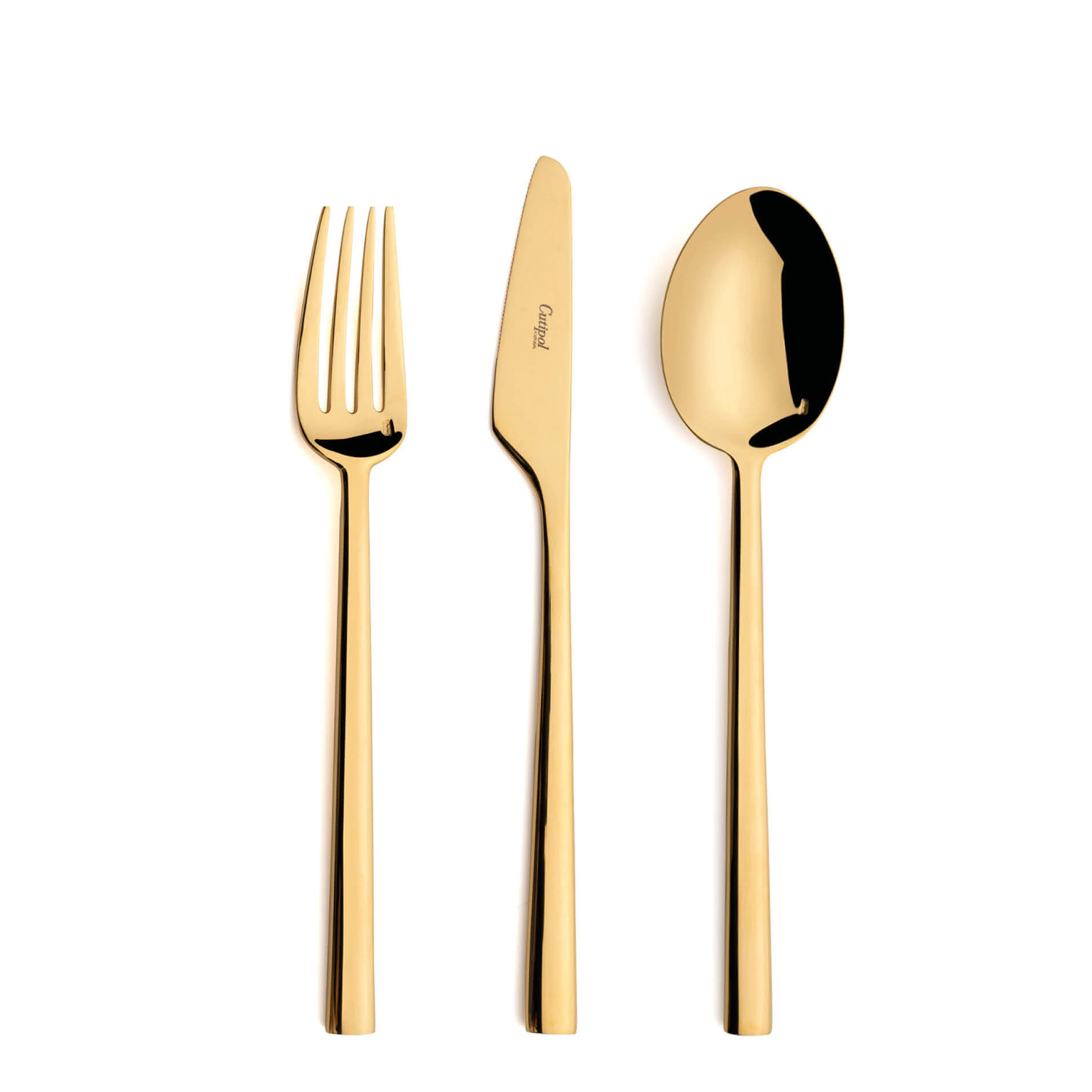 Cutipol Cutlery Rondo Gold with dinner fork, dinner knife, table spoon