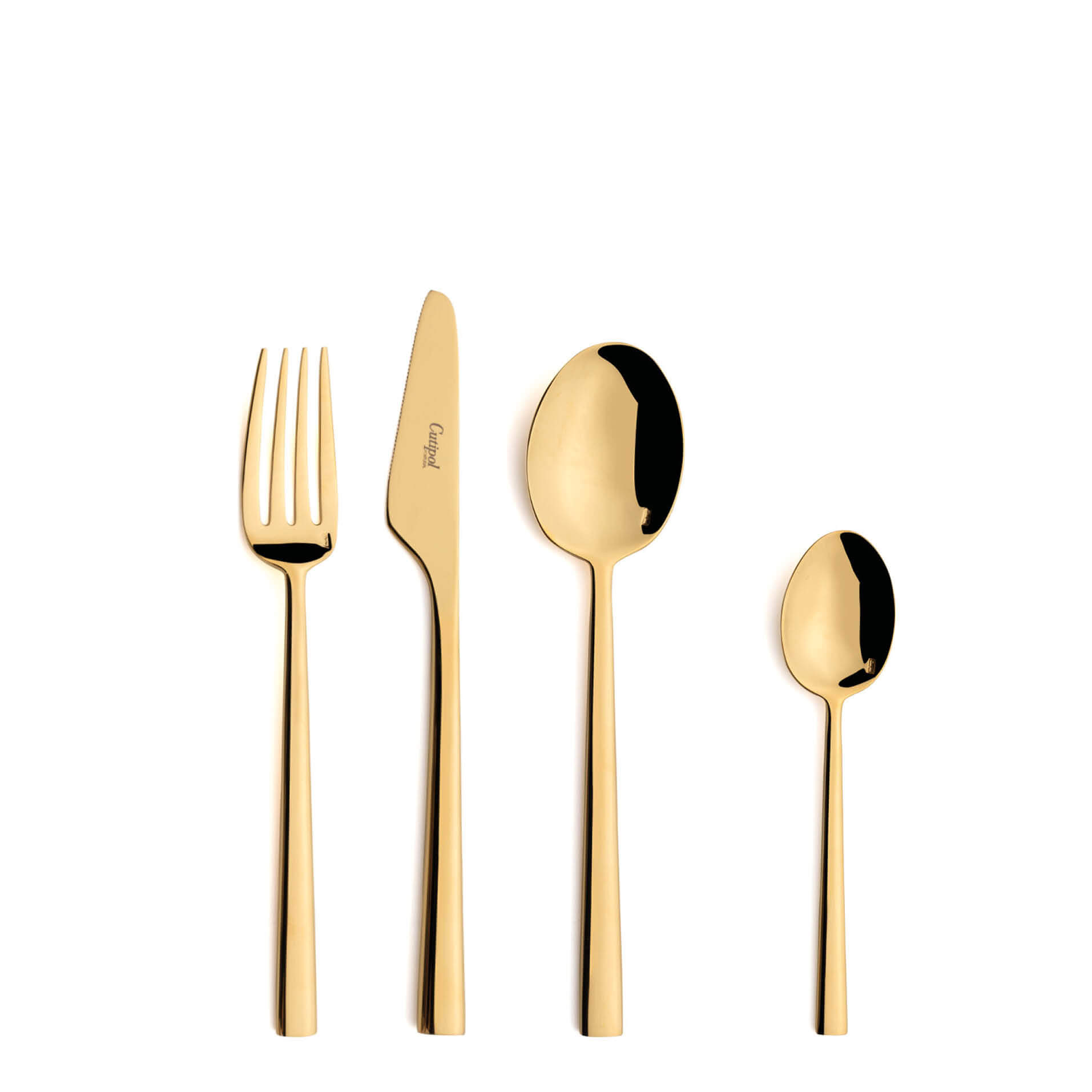 Cutipol Cutlery Rondo Gold with dessert fork, dessert knife, dessert spoon and tea-coffee spoon