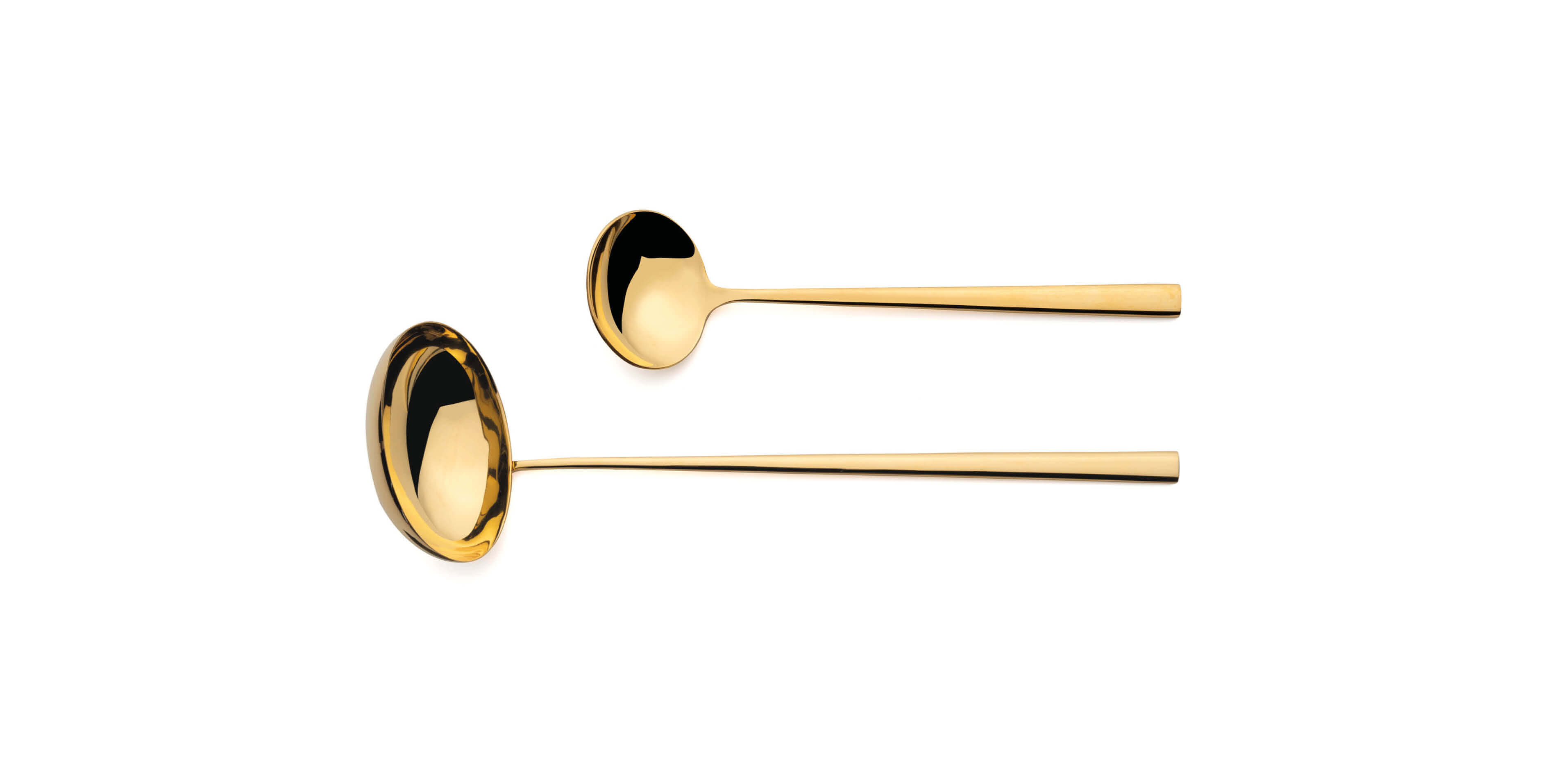 Cutipol Rondo Gold with soup ladle and sauce ladle