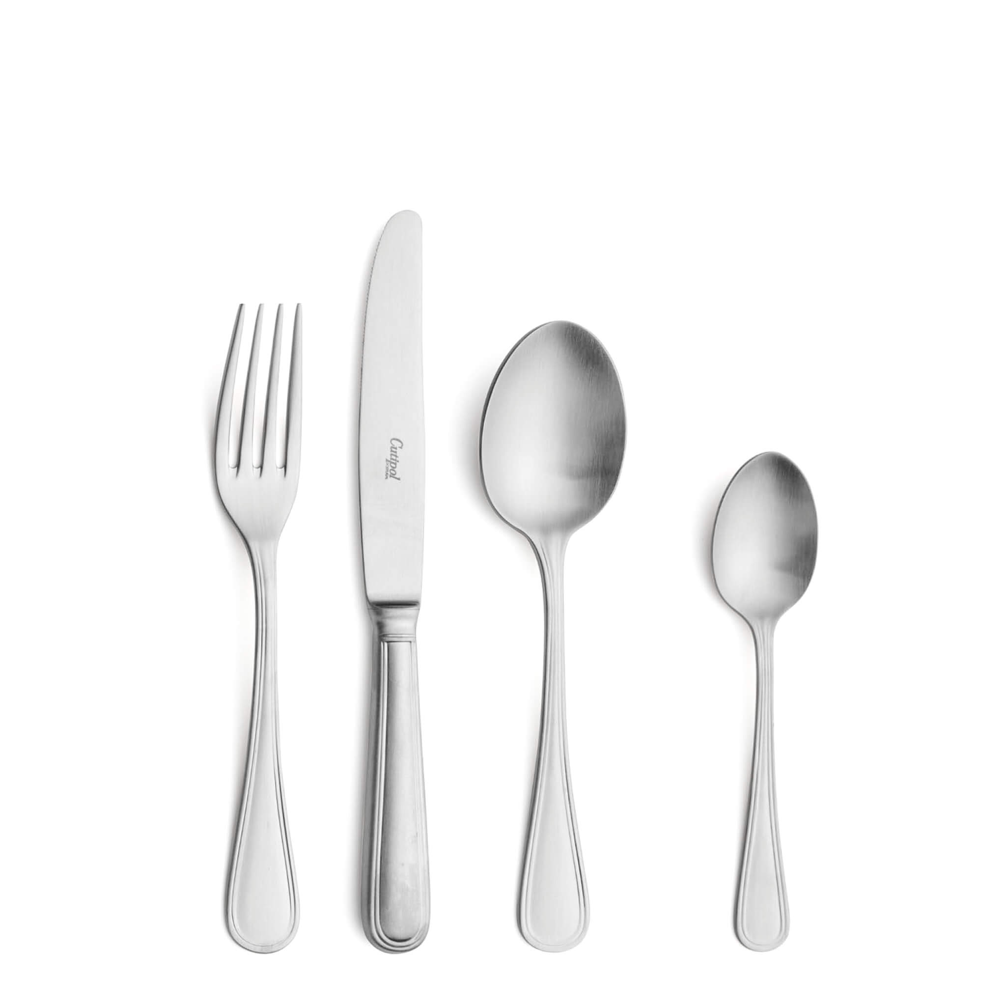 Cutipol Cutlery Sevigné Matte with dessert fork, dessert knife, dessert spoon and tea-coffee spoon