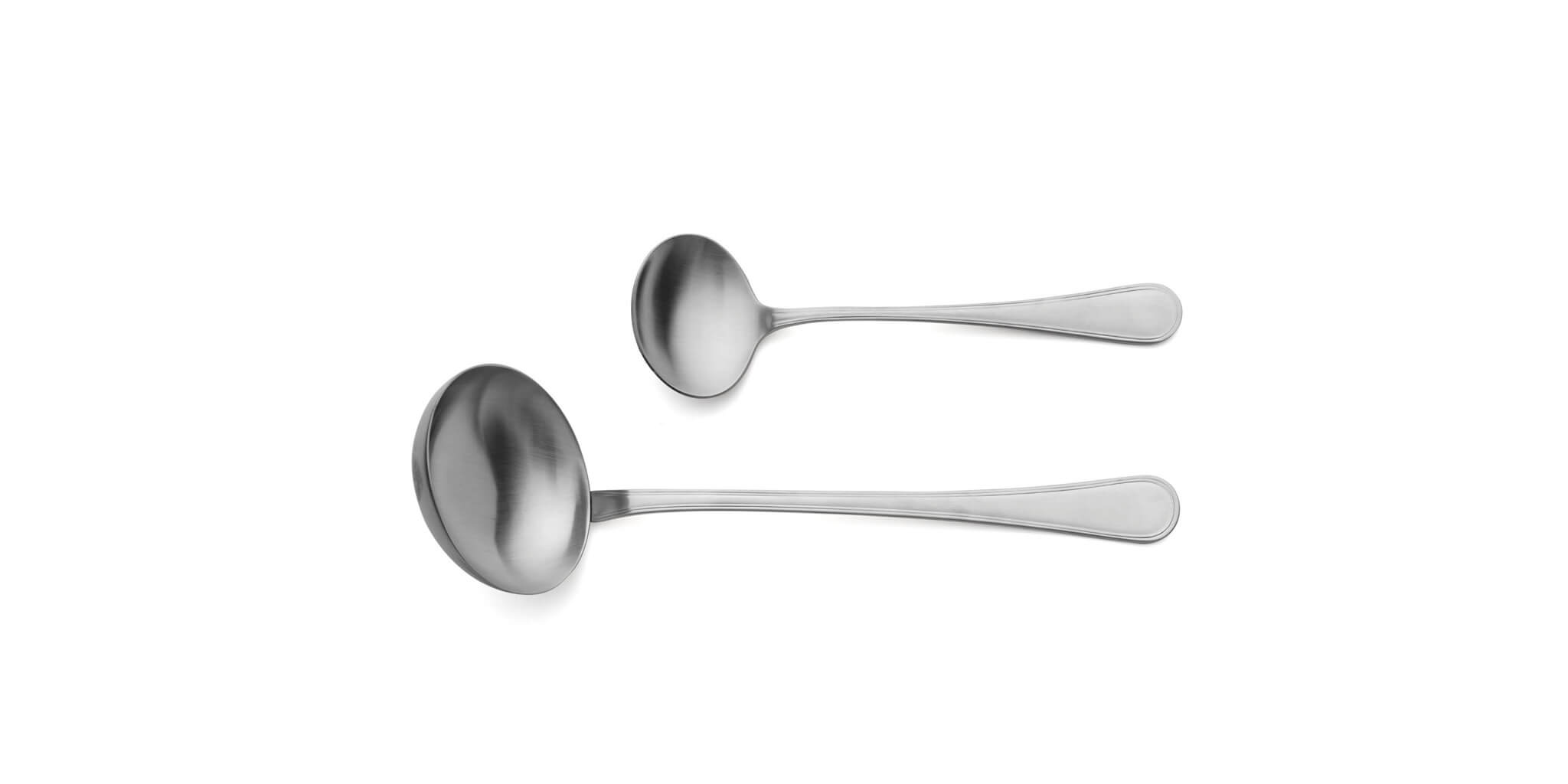 Cutipol Sevigné Matte with soup ladle and sauce ladle