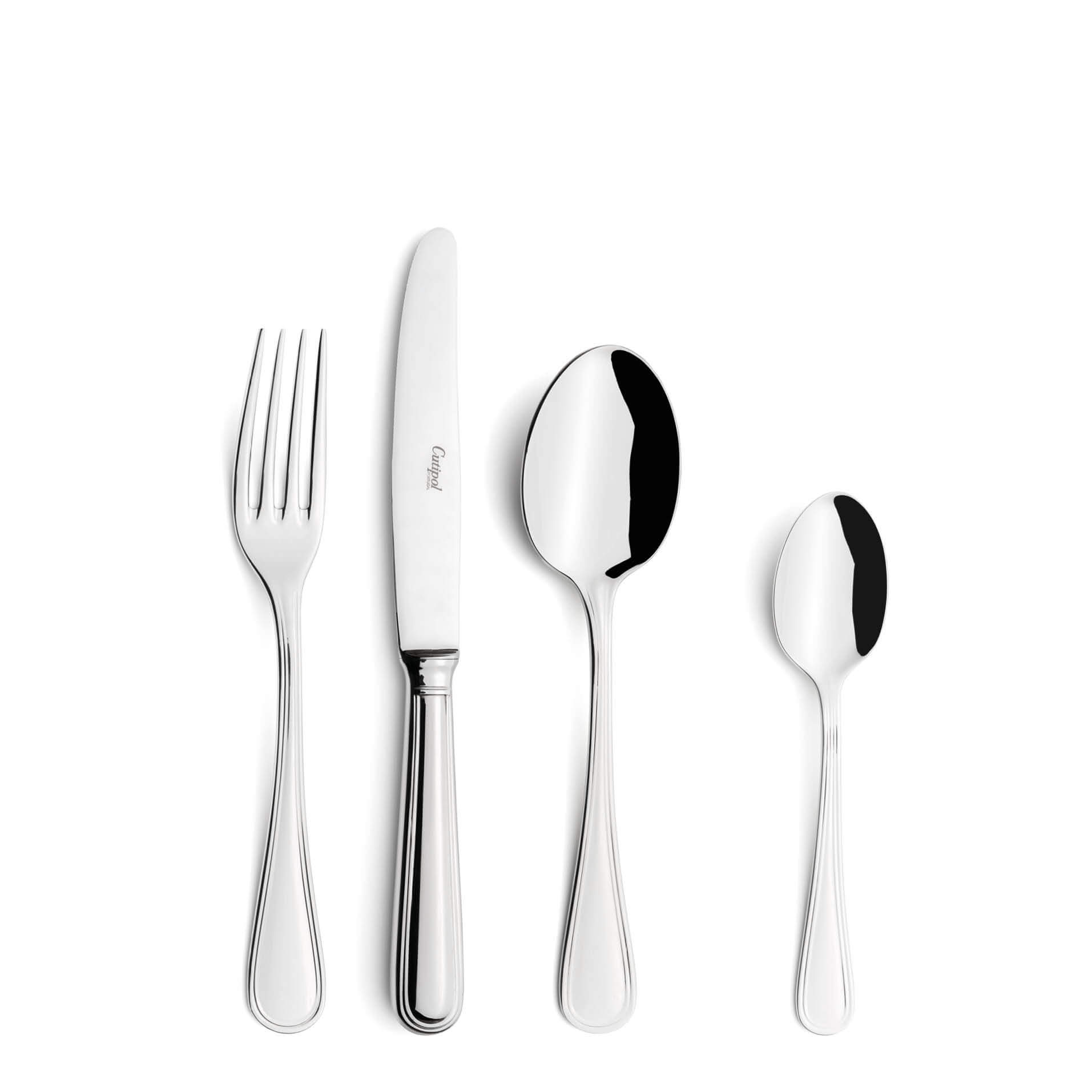Cutipol Cutlery Sevigné with dessert fork, dessert knife, dessert spoon and tea-coffee spoon