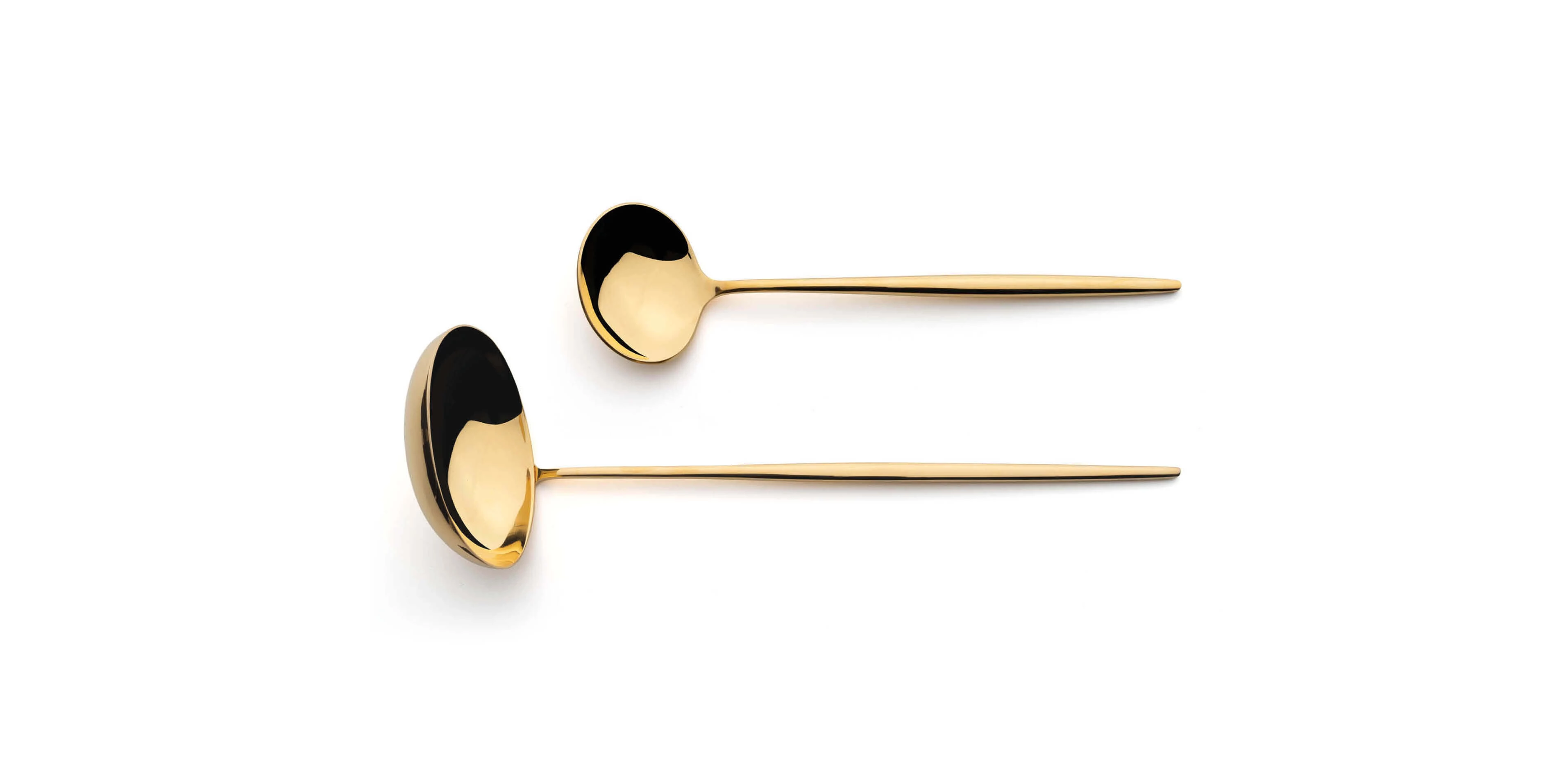 Cutipol Moon Gold with soup ladle and sauce ladle