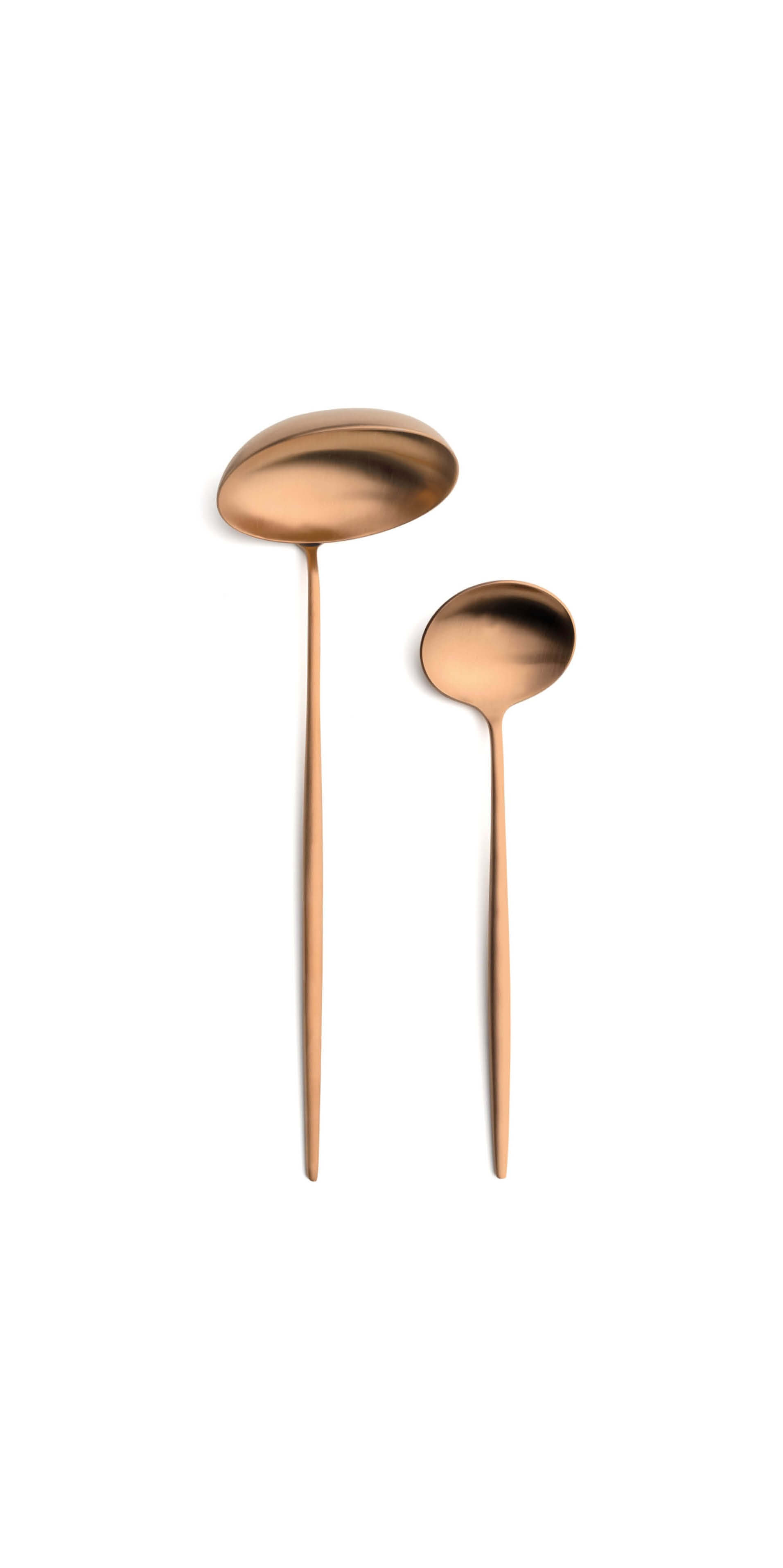 Cutipol Moon Matte Copper with soup ladle and sauce ladle