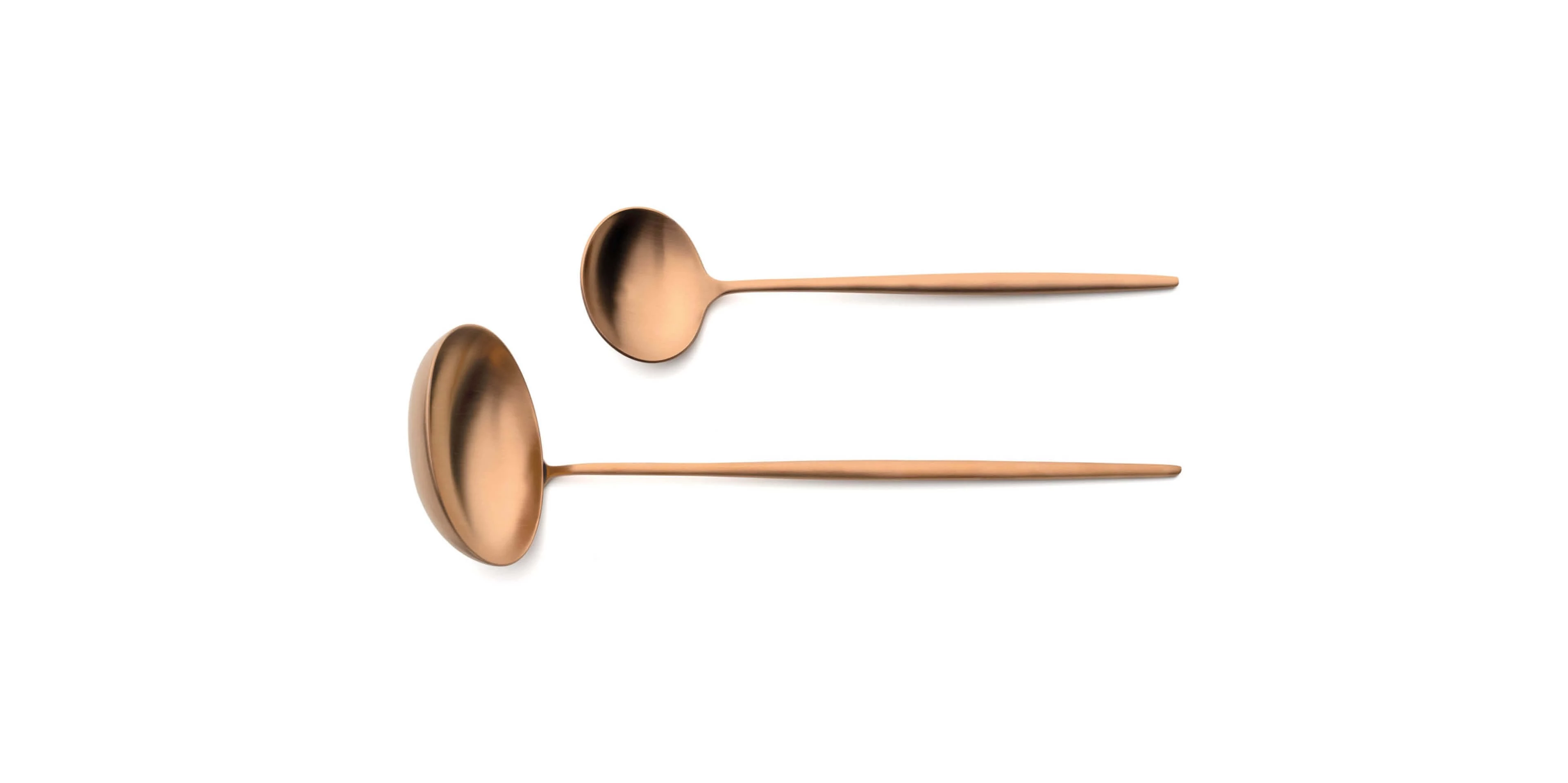 Cutipol Moon Matte Copper with soup ladle and sauce ladle