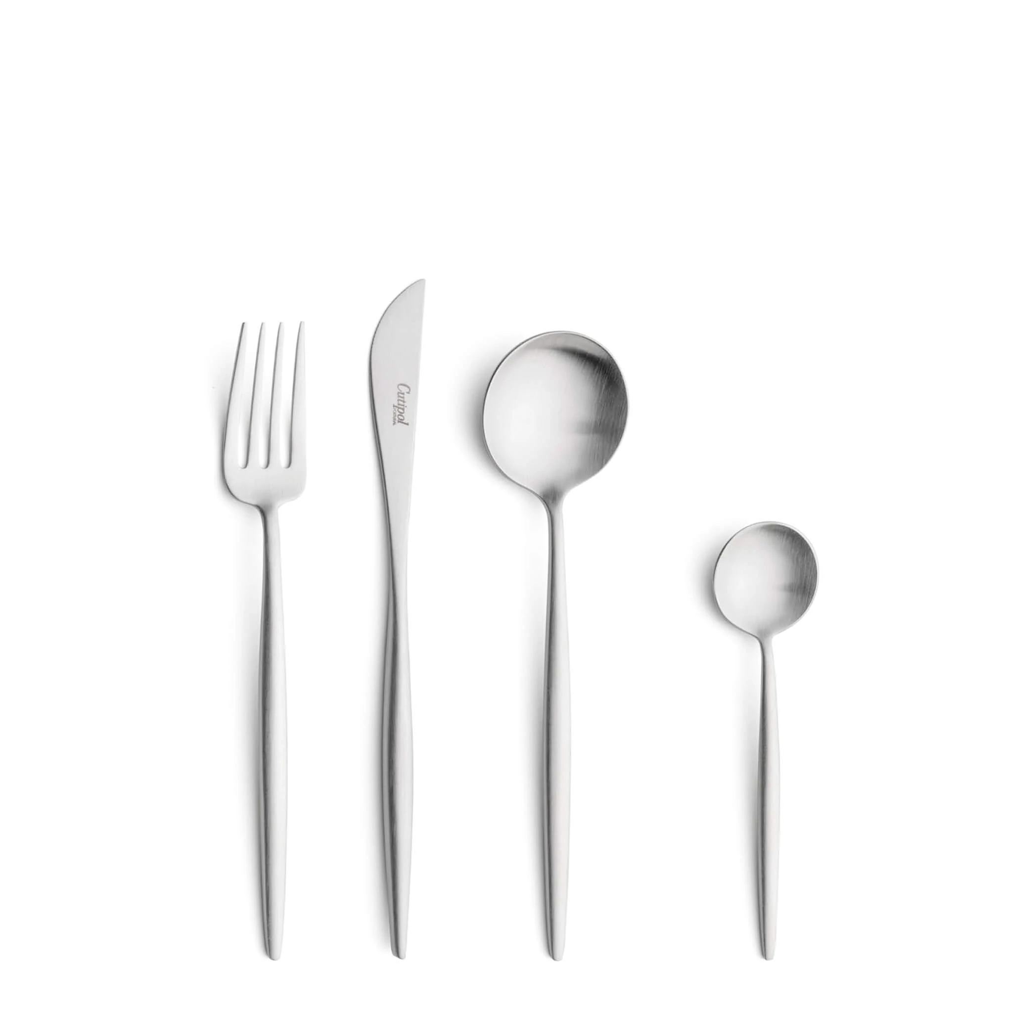 Cutipol Cutlery Moon Matte with dessert fork, dessert knife, dessert spoon and tea-coffee spoon