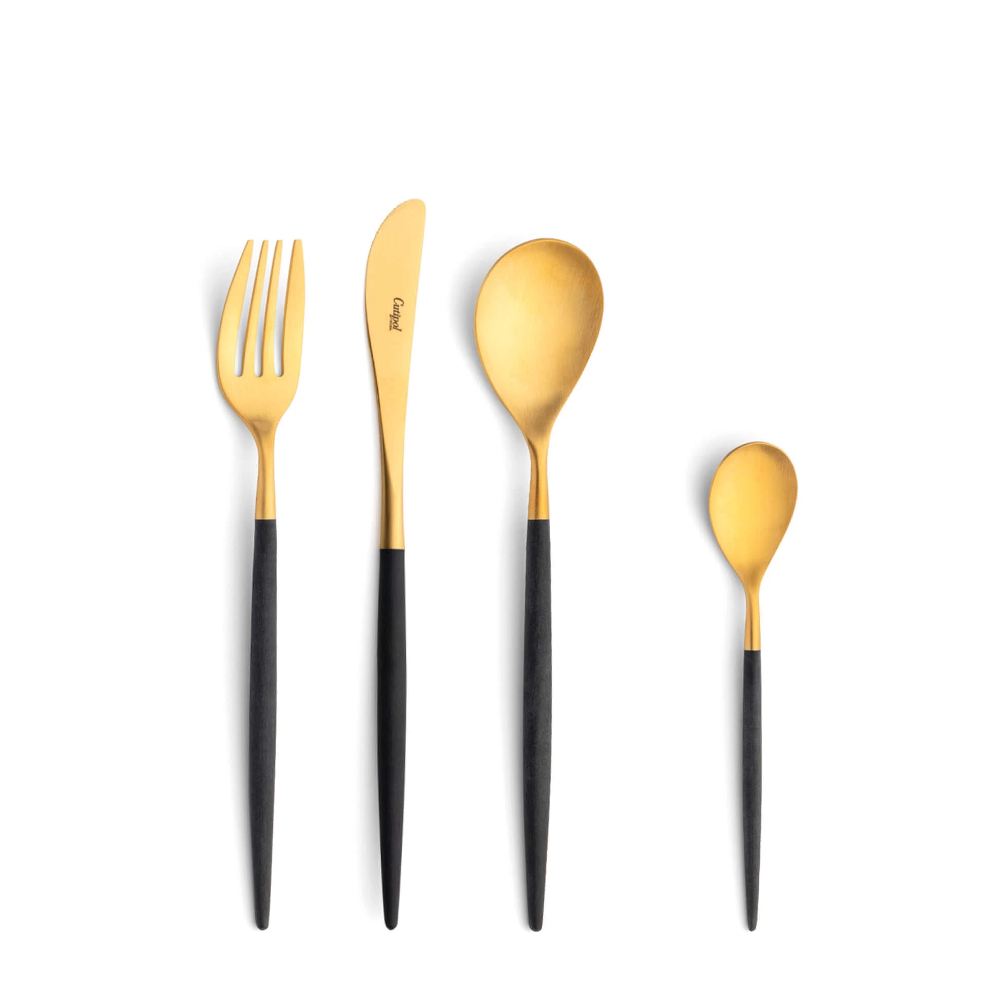 Cutipol Cutlery Mio Gold with dessert fork, dessert knife, dessert spoon and tea-coffee spoon