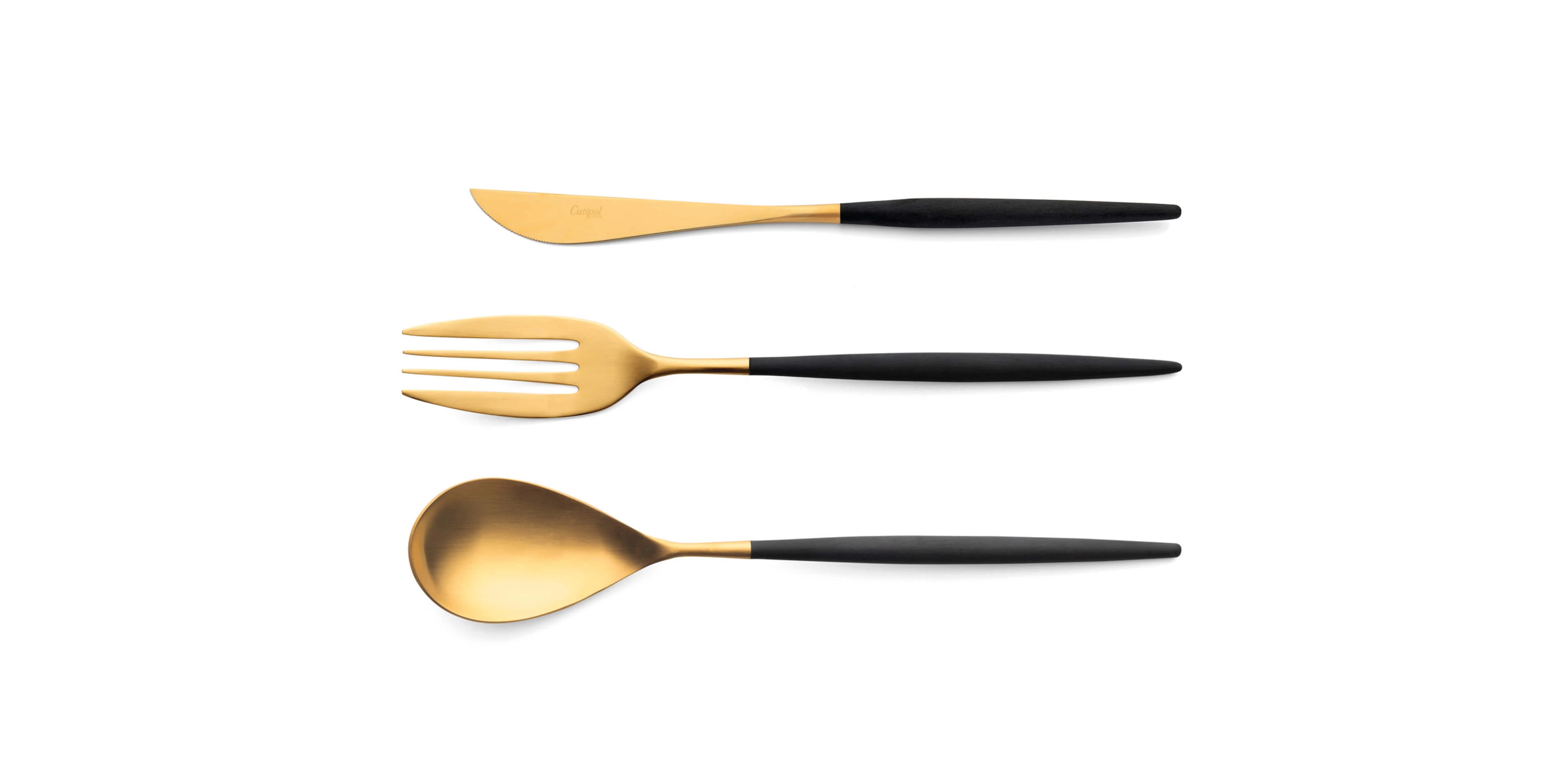 Serving spoon, serving fork and serving knife Cutipol Mio Gold