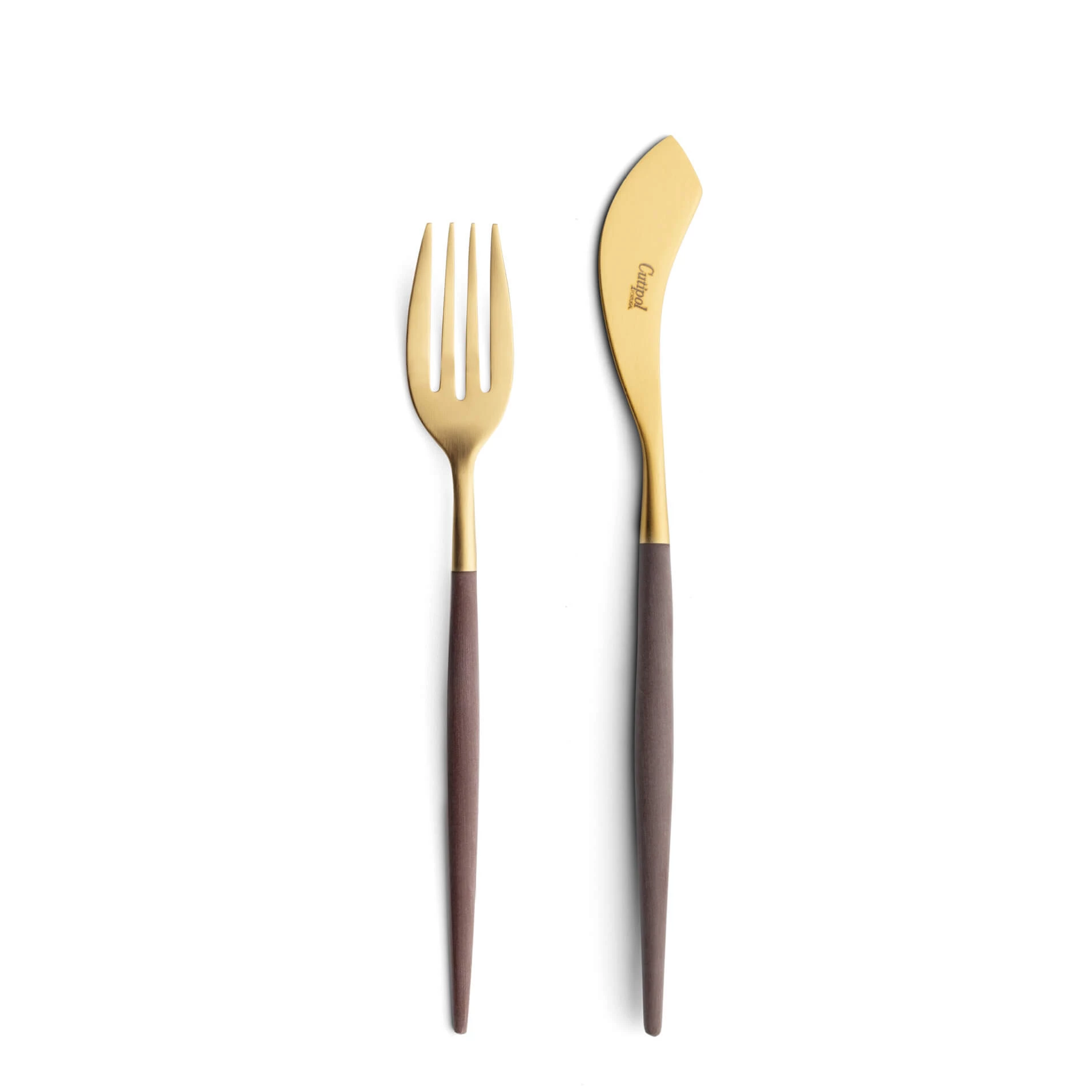 Cutipol Cutlery Mio Brown Gold with fish fork and fish knife