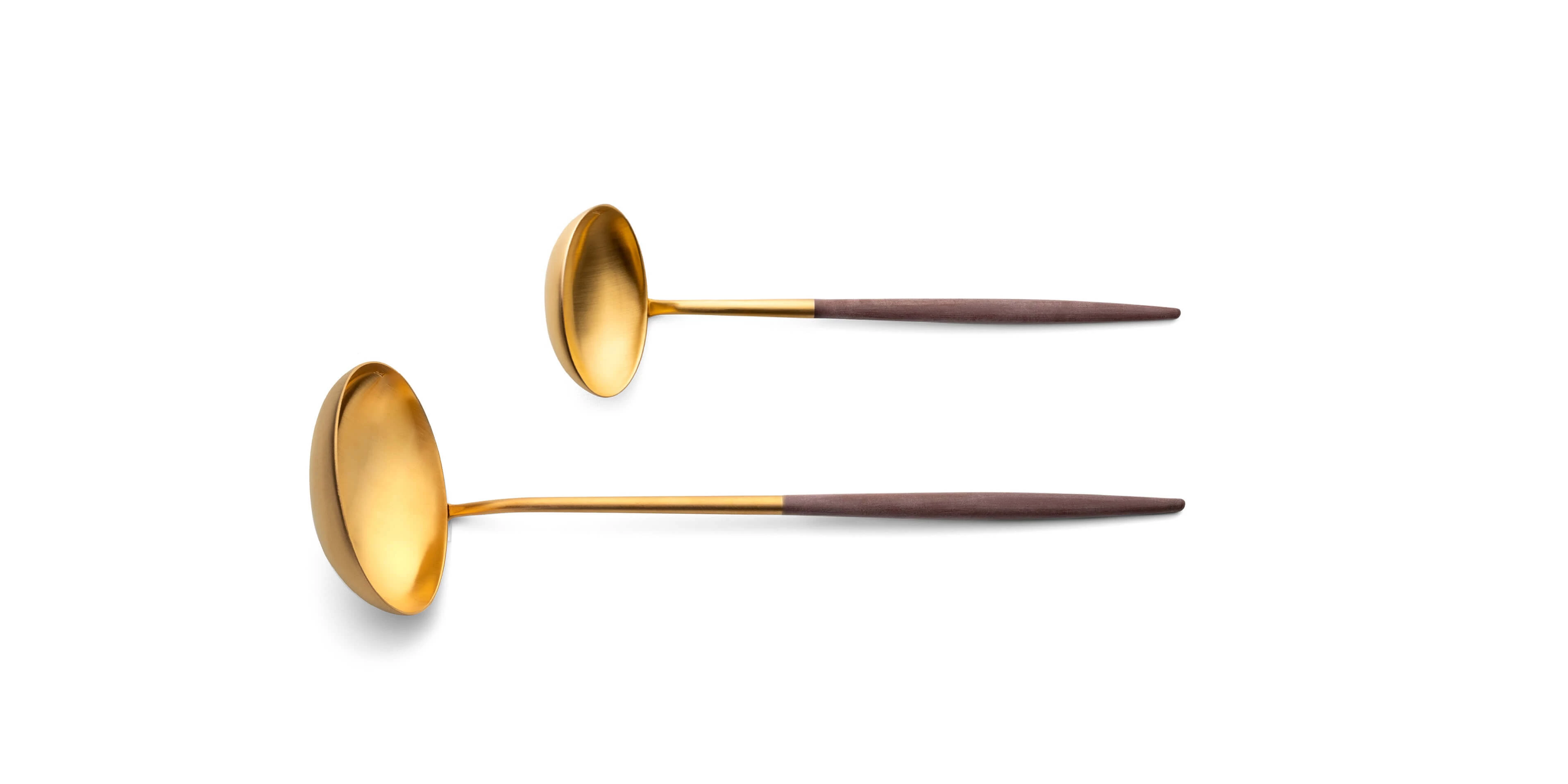 Cutipol Mio Brown Gold with soup ladle and sauce ladle