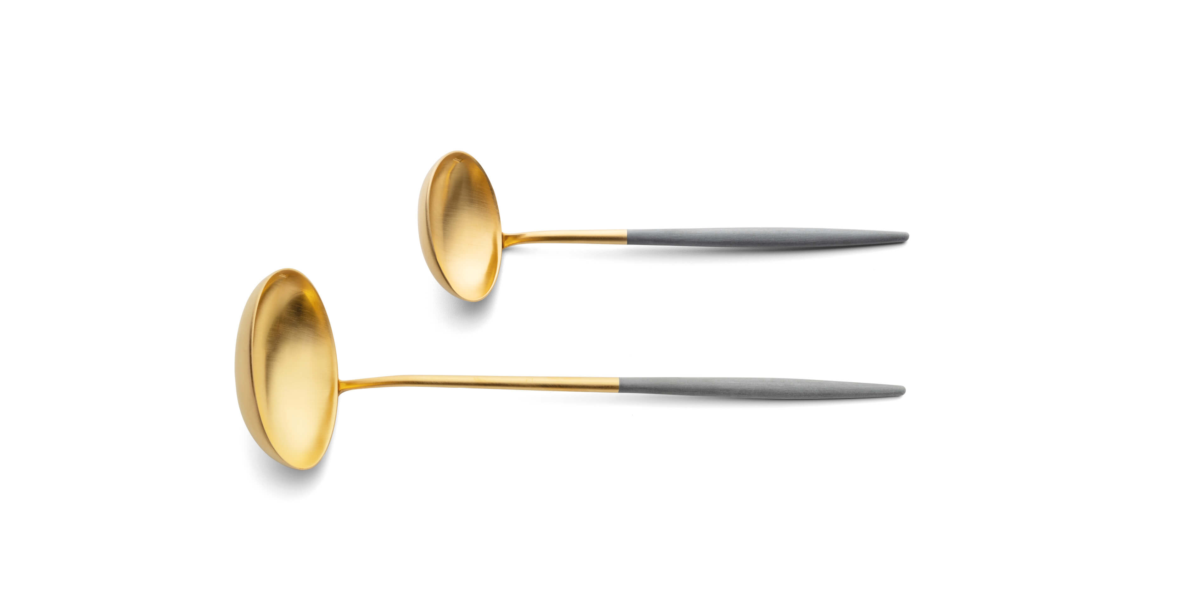 Cutipol Mio Grey Gold with soup ladle and sauce ladle