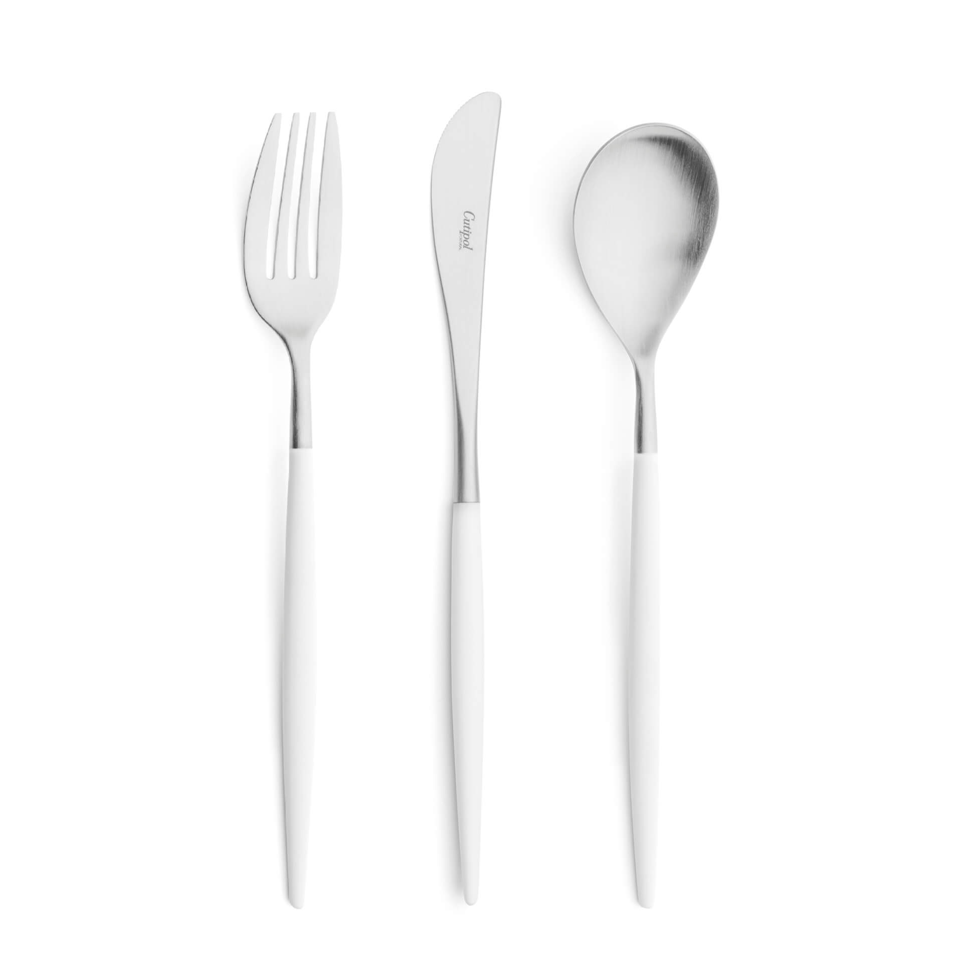 Cutipol Cutlery Mio White with dinner fork, dinner knife, table spoon