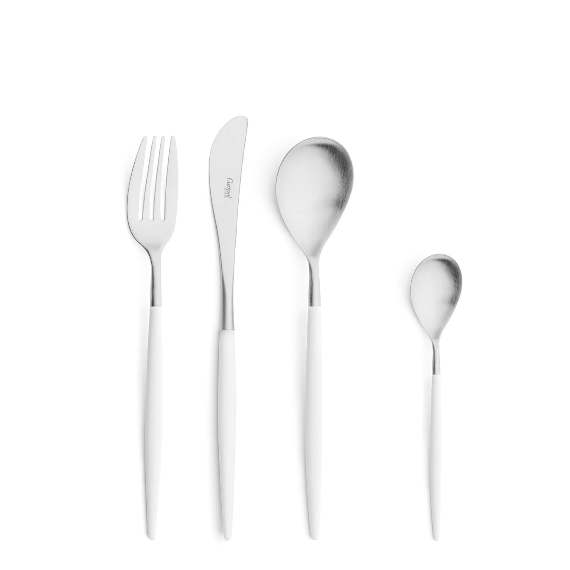 Cutipol Cutlery Mio White with dessert fork, dessert knife, dessert spoon and tea-coffee spoon