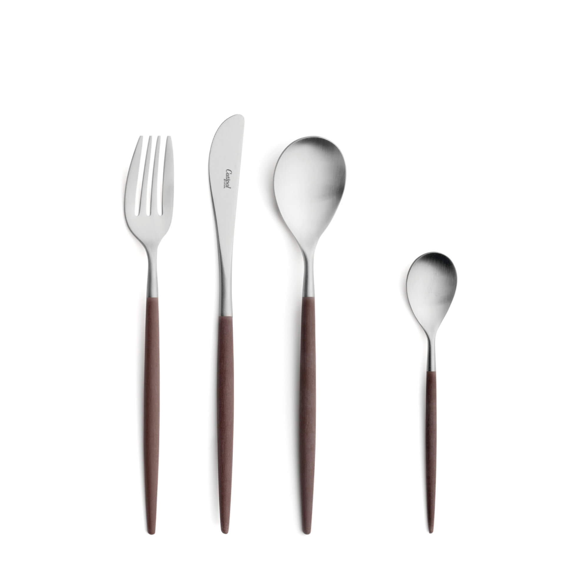 Cutipol Cutlery Mio Brown with dessert fork, dessert knife, dessert spoon and tea-coffee spoon