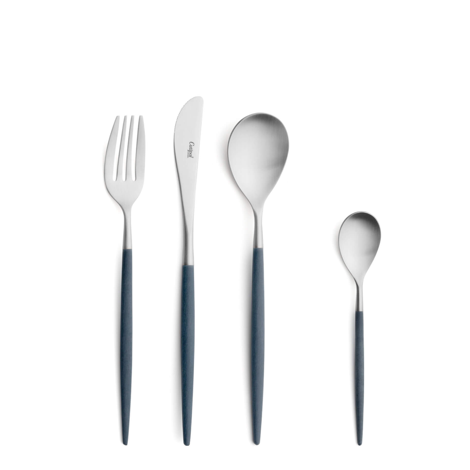 Cutipol Cutlery Mio Blue with dessert fork, dessert knife, dessert spoon and tea-coffee spoon