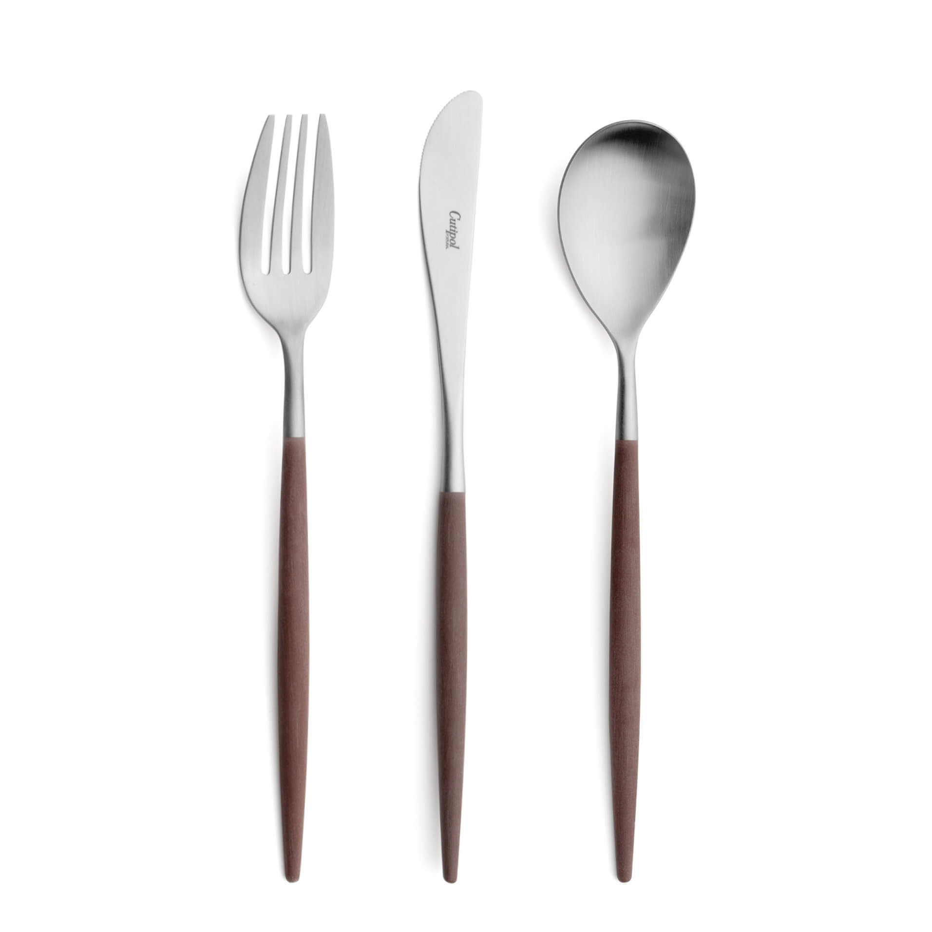 Cutipol Cutlery Mio Brown with dinner fork, dinner knife, table spoon