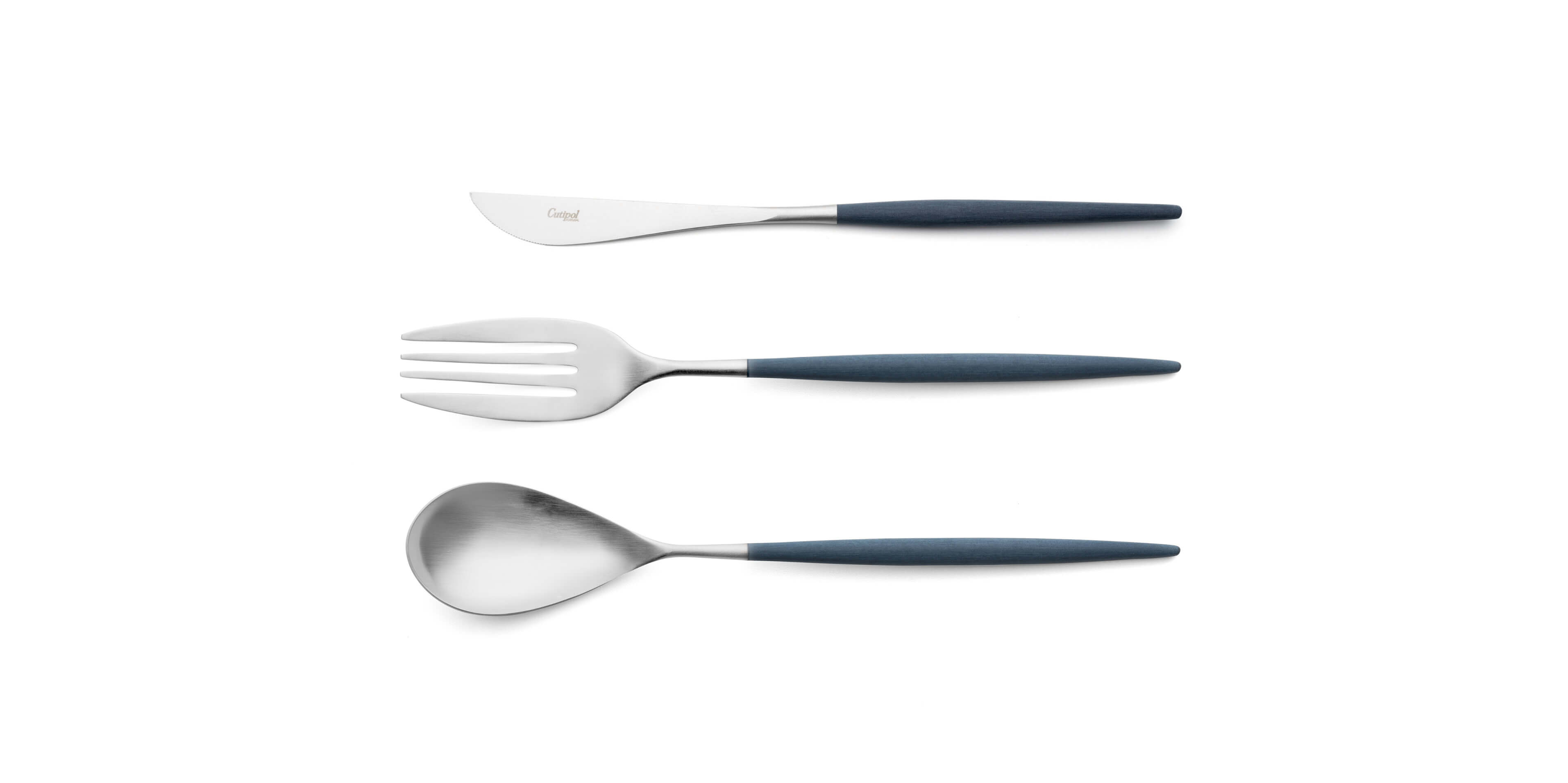 Serving spoon, serving fork and serving knife Cutipol Mio Blue