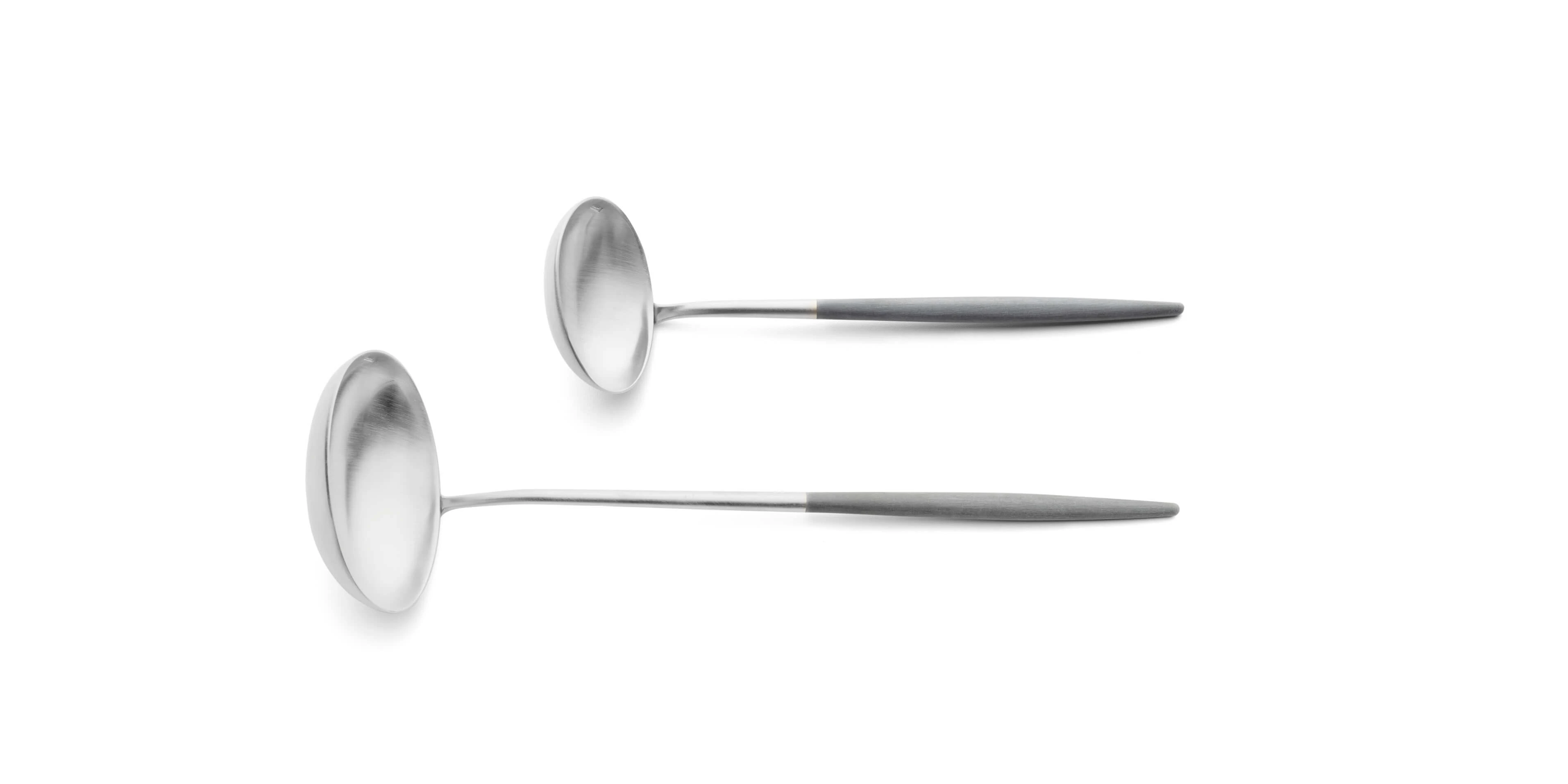 Cutipol Mio Grey with soup ladle and sauce ladle