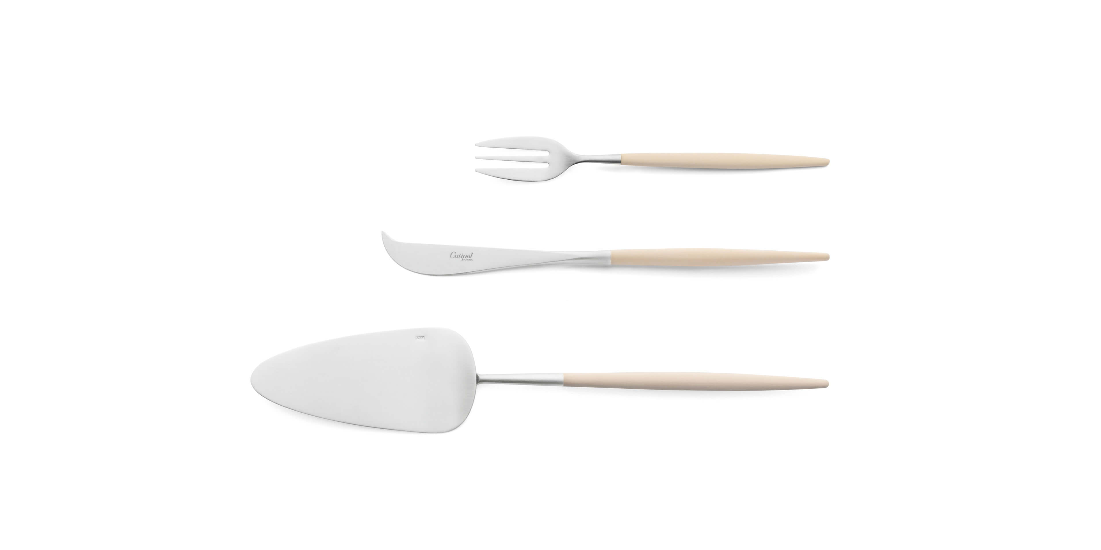 Pie server, cheese knife and pastry fork Cutipol Mio Ivory