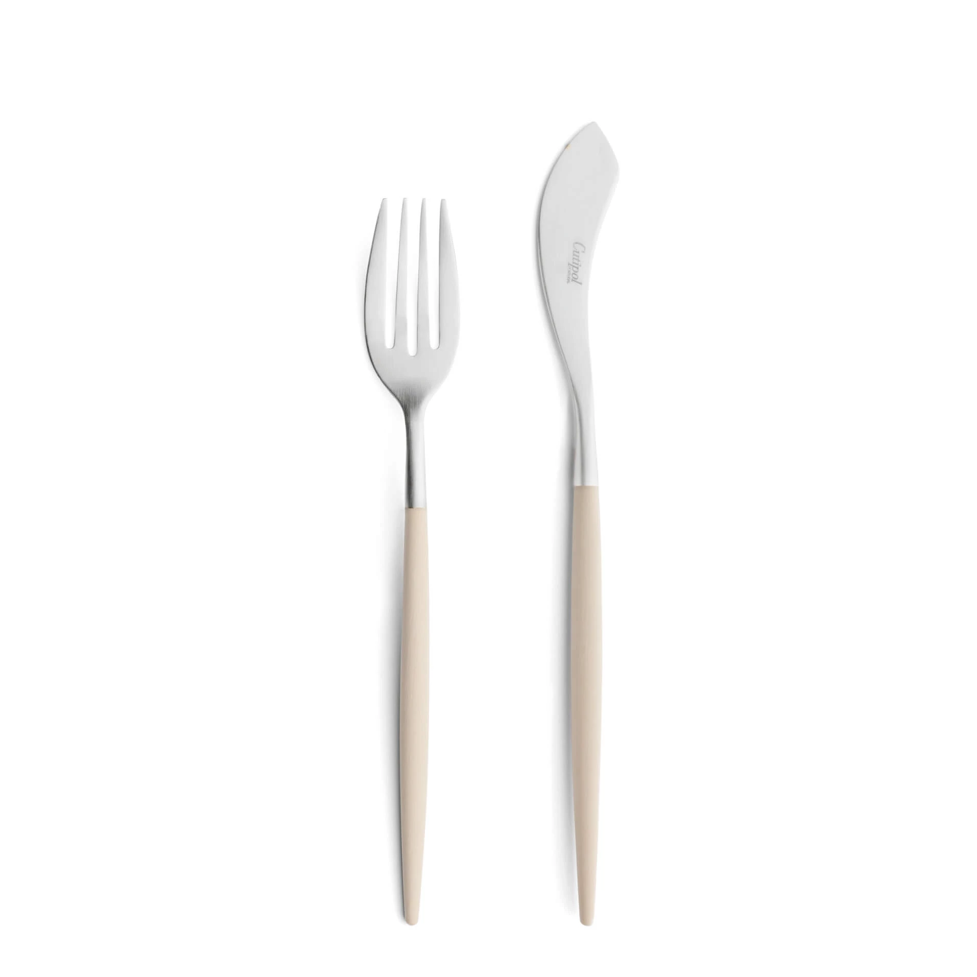 Talheres Cutipol Mio Ivory com garfo de peixe e faca de peixe