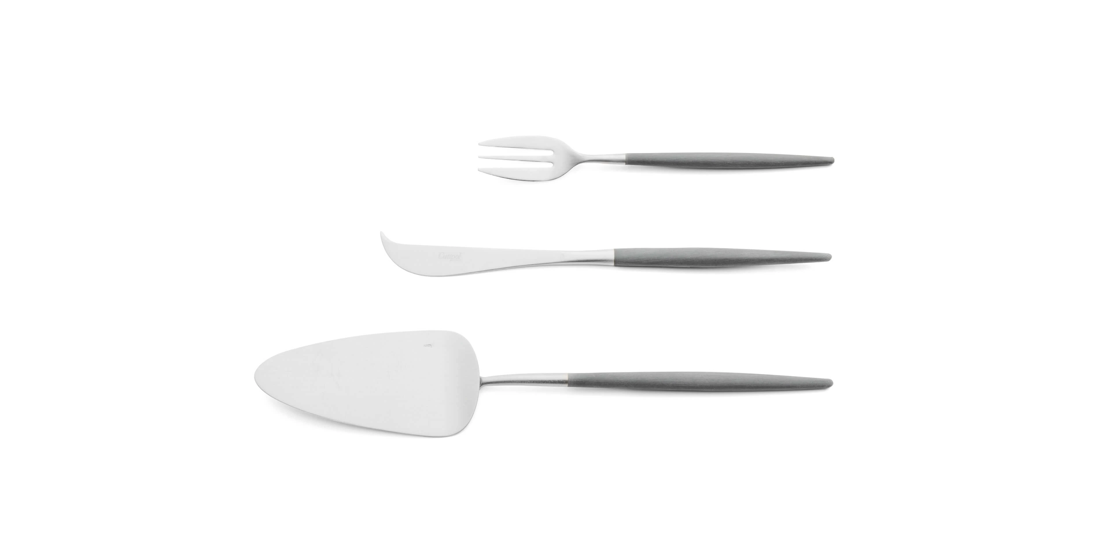 Pie server, cheese knife and pastry fork Cutipol Mio Grey
