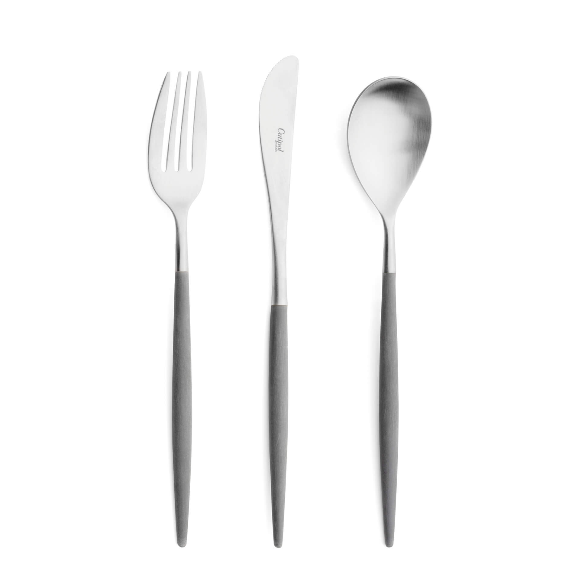 Cutipol Cutlery Mio Grey with dinner fork, dinner knife, table spoon