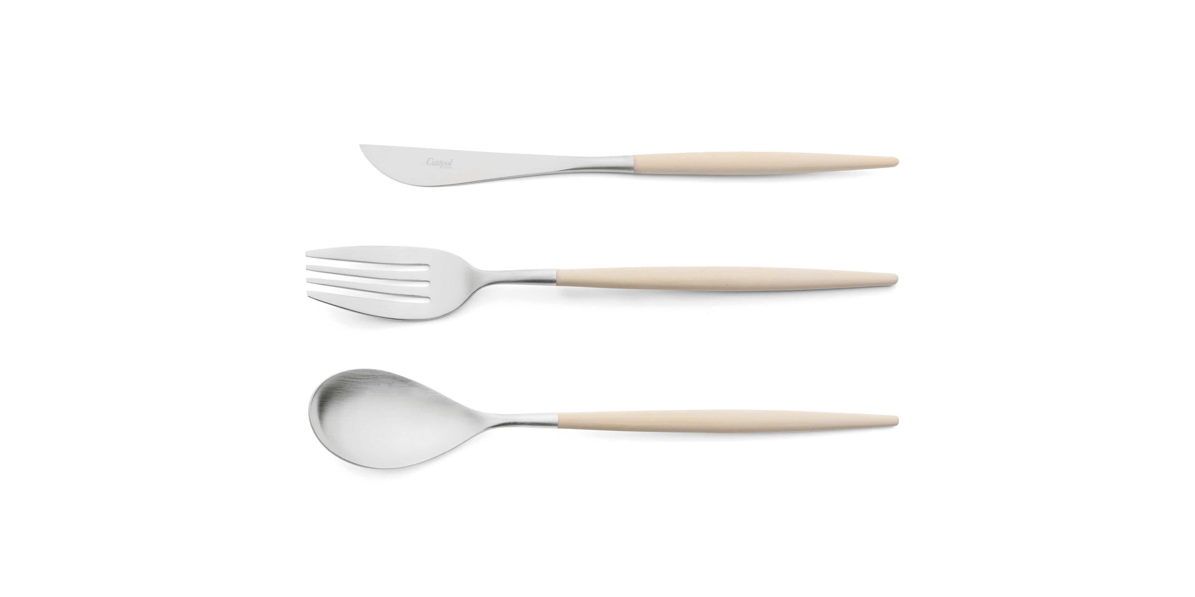 Serving spoon, serving fork and serving knife Cutipol Mio Ivory