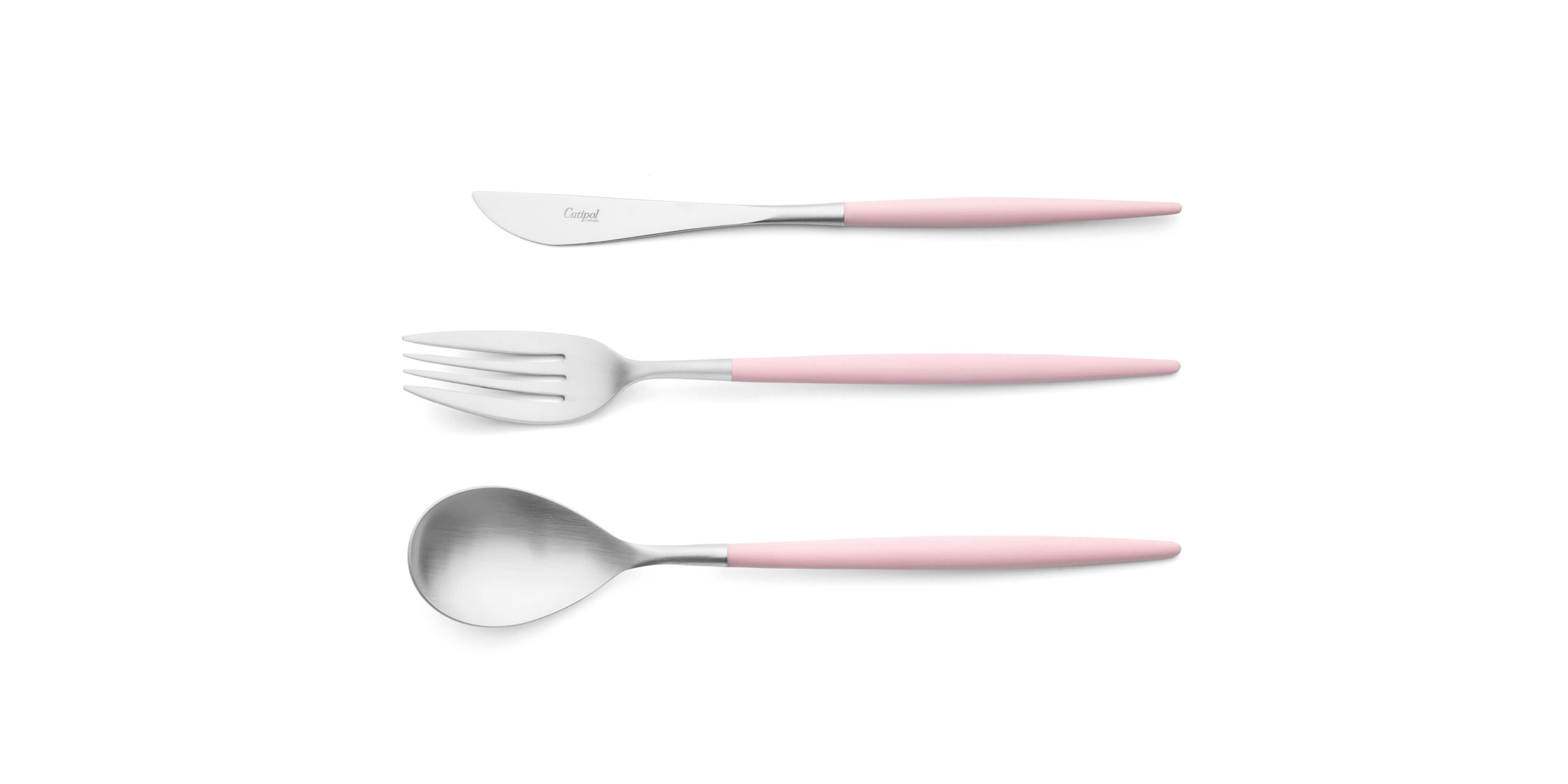 Serving spoon, serving fork and serving knife Cutipol Mio Pink