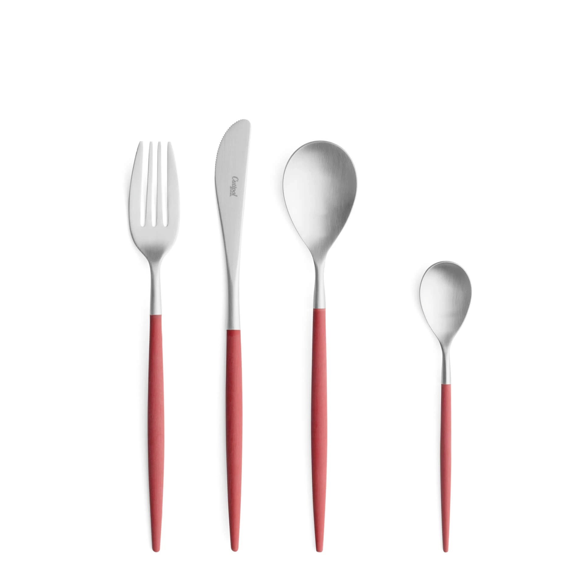 Cutipol Cutlery Mio Red with dessert fork, dessert knife, dessert spoon and tea-coffee spoon