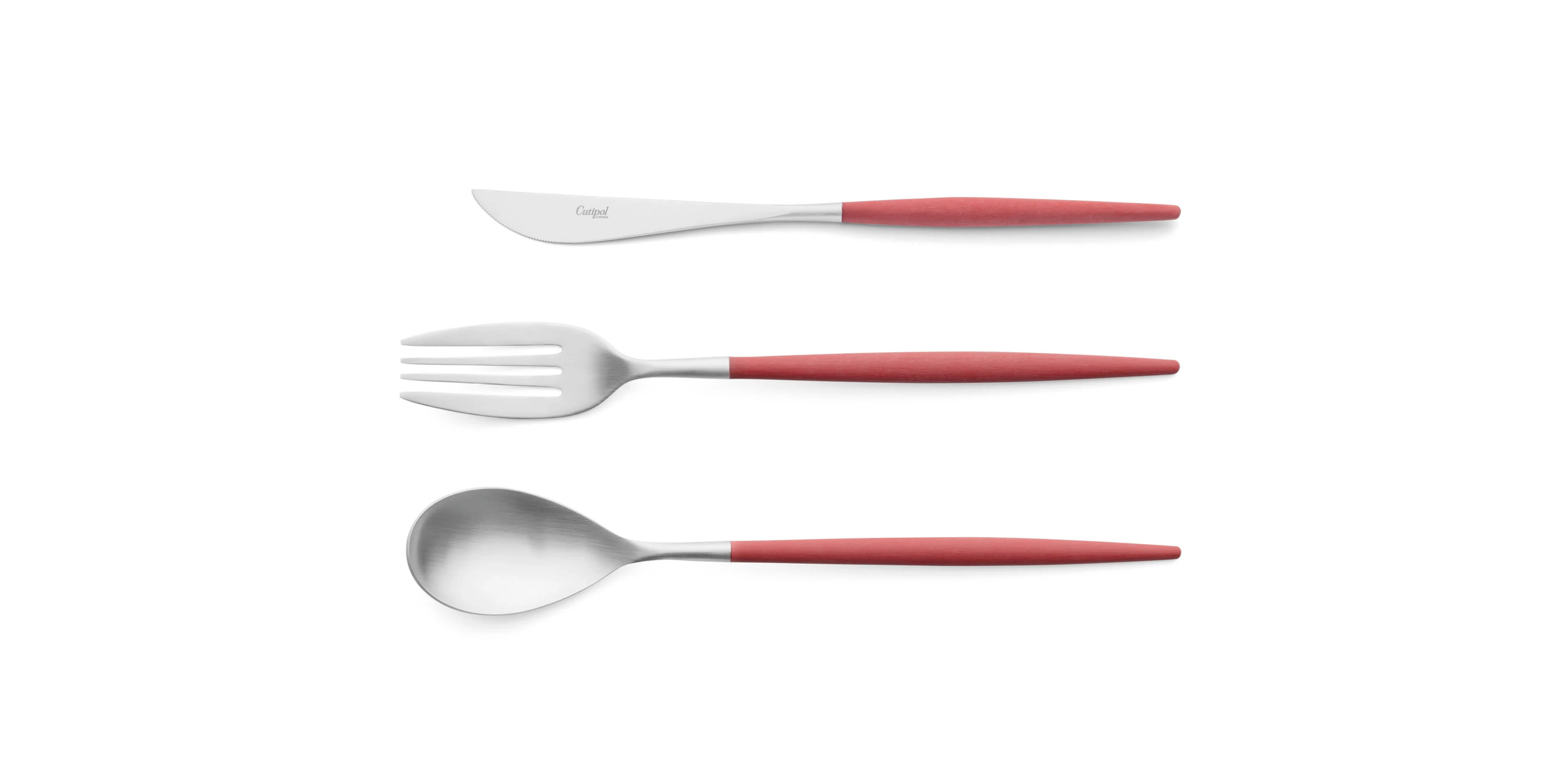 Serving spoon, serving fork and serving knife Cutipol Mio Red