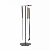 FURNITURE & DECO Ashi - Conjunto de 3 utensílios para lareira castanho