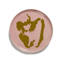 SERAX Feast - Pink serving plate with gold pepper