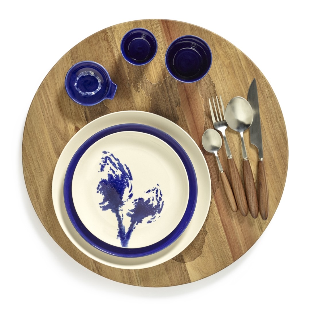 SERAX Feast - White plate with blue artichoke S #4