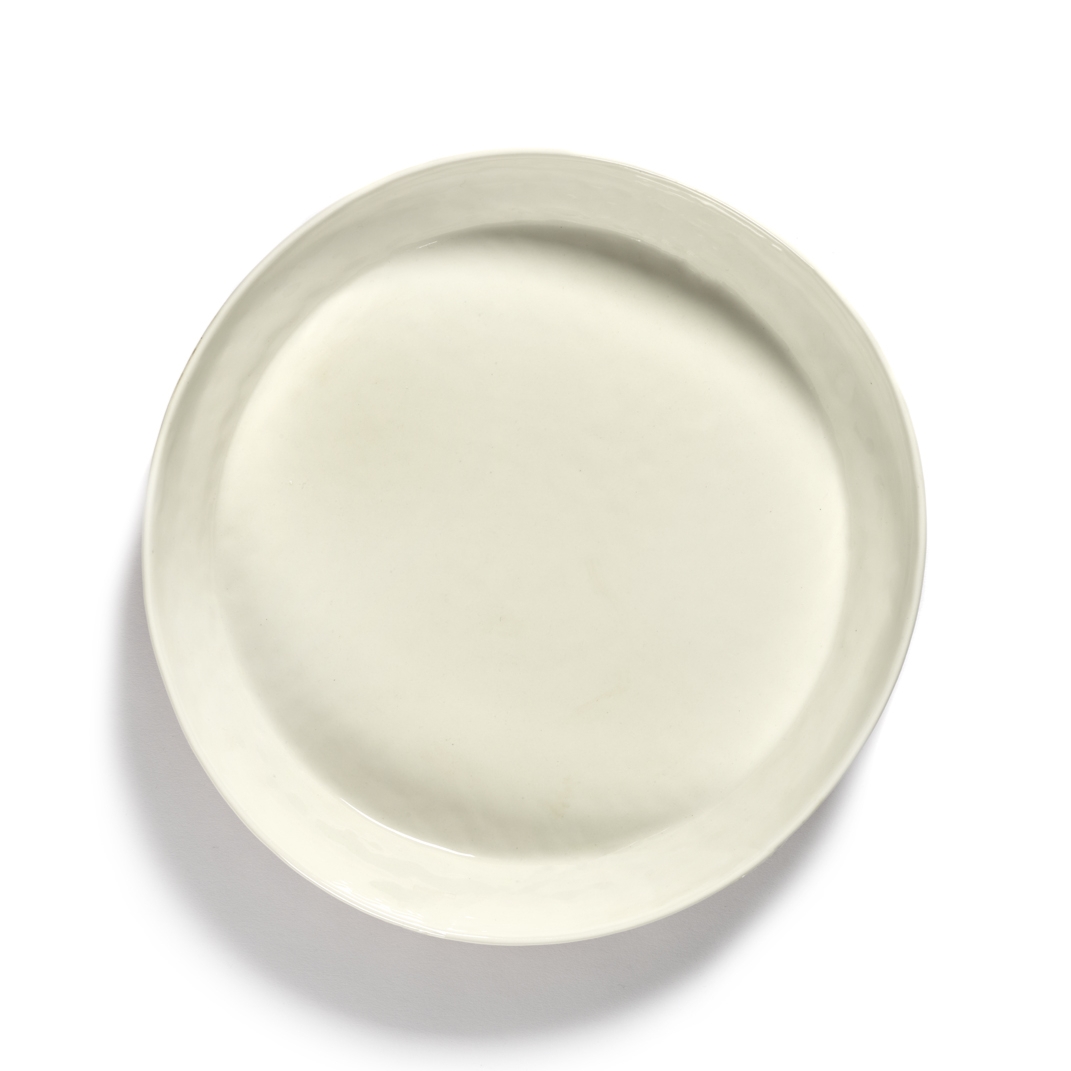 SERAX Feast - White serving plate with red stripes M #2
