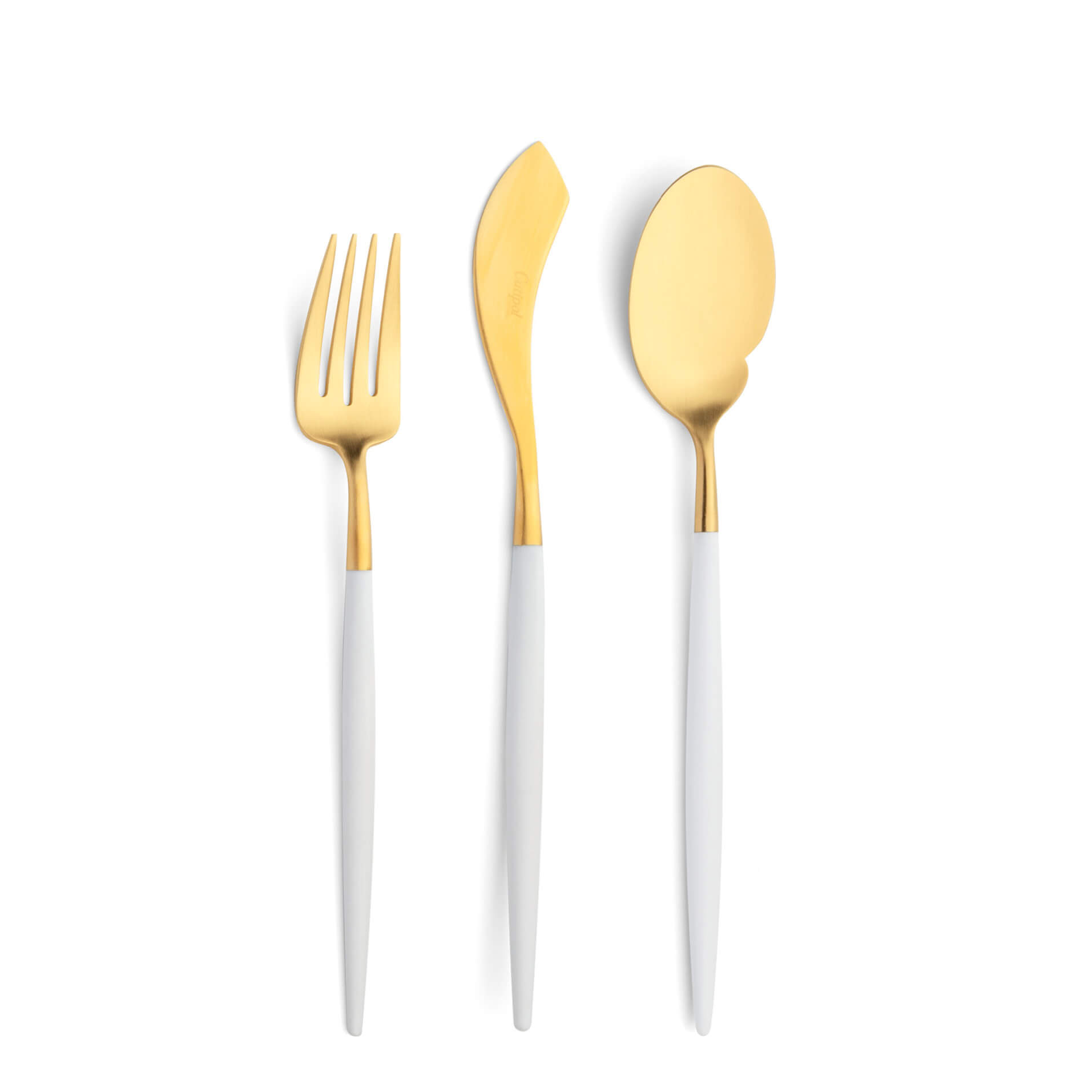 Cutipol Cutlery Goa White Gold with fish fork, fish knife and gourmet spoon