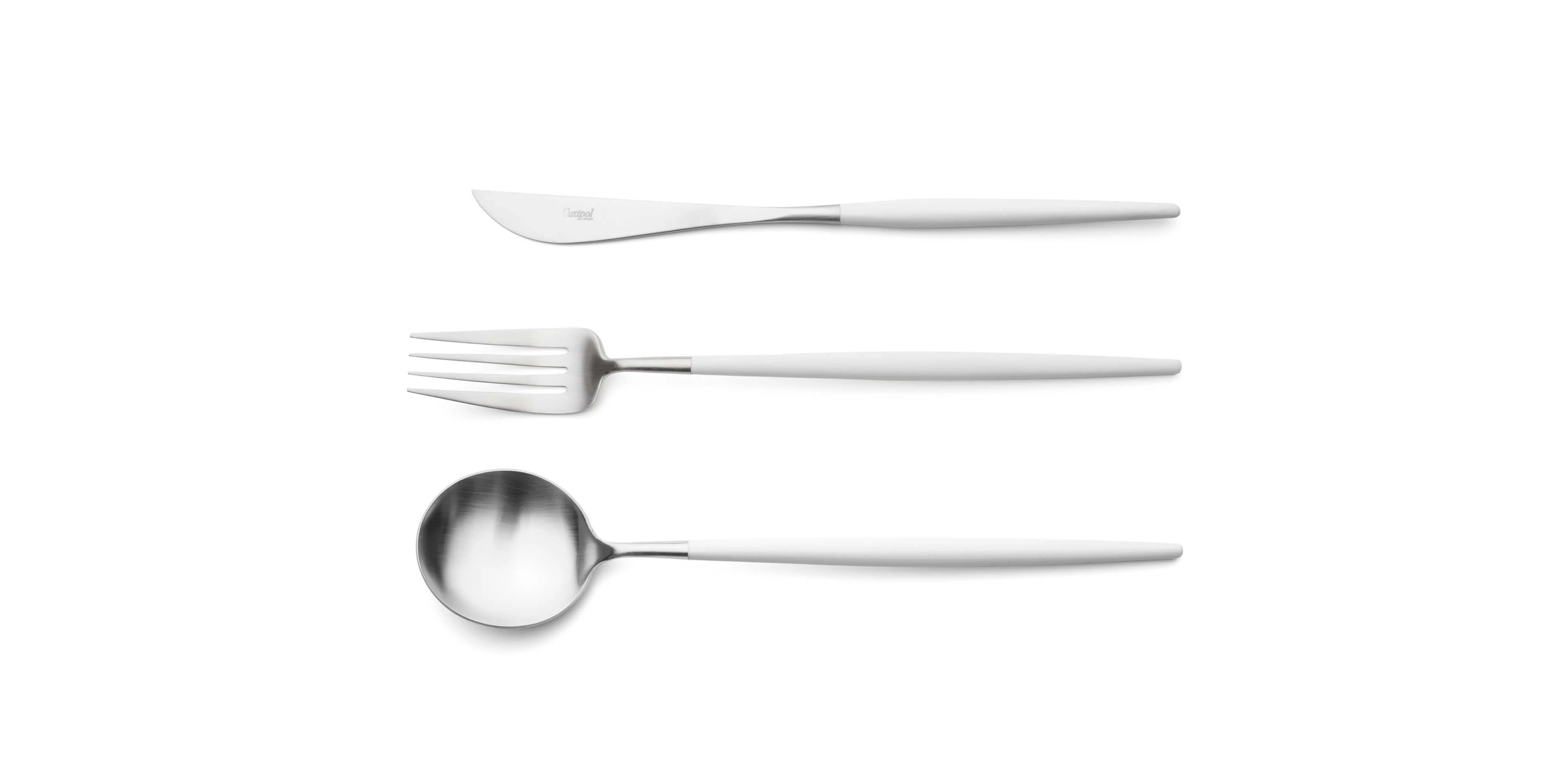 Serving spoon, serving fork and serving knife Cutipol Goa White